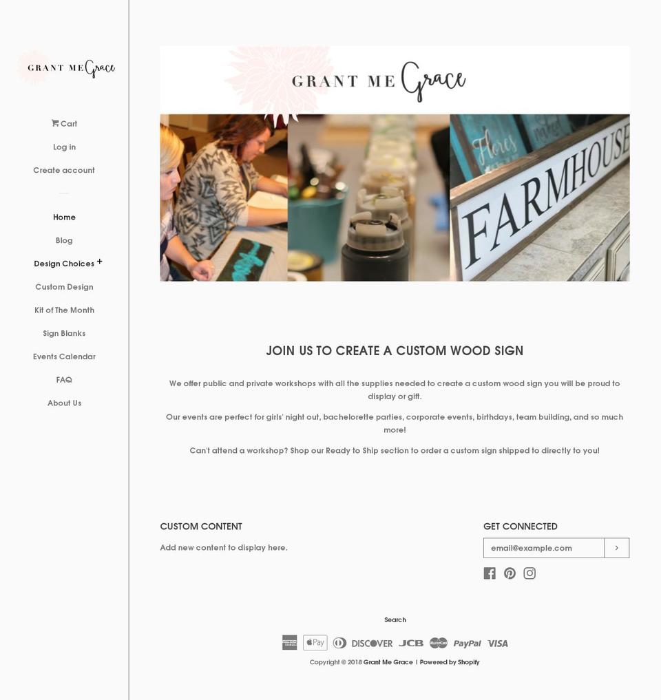 grantmegrace.com — Shopify storefront screenshot
