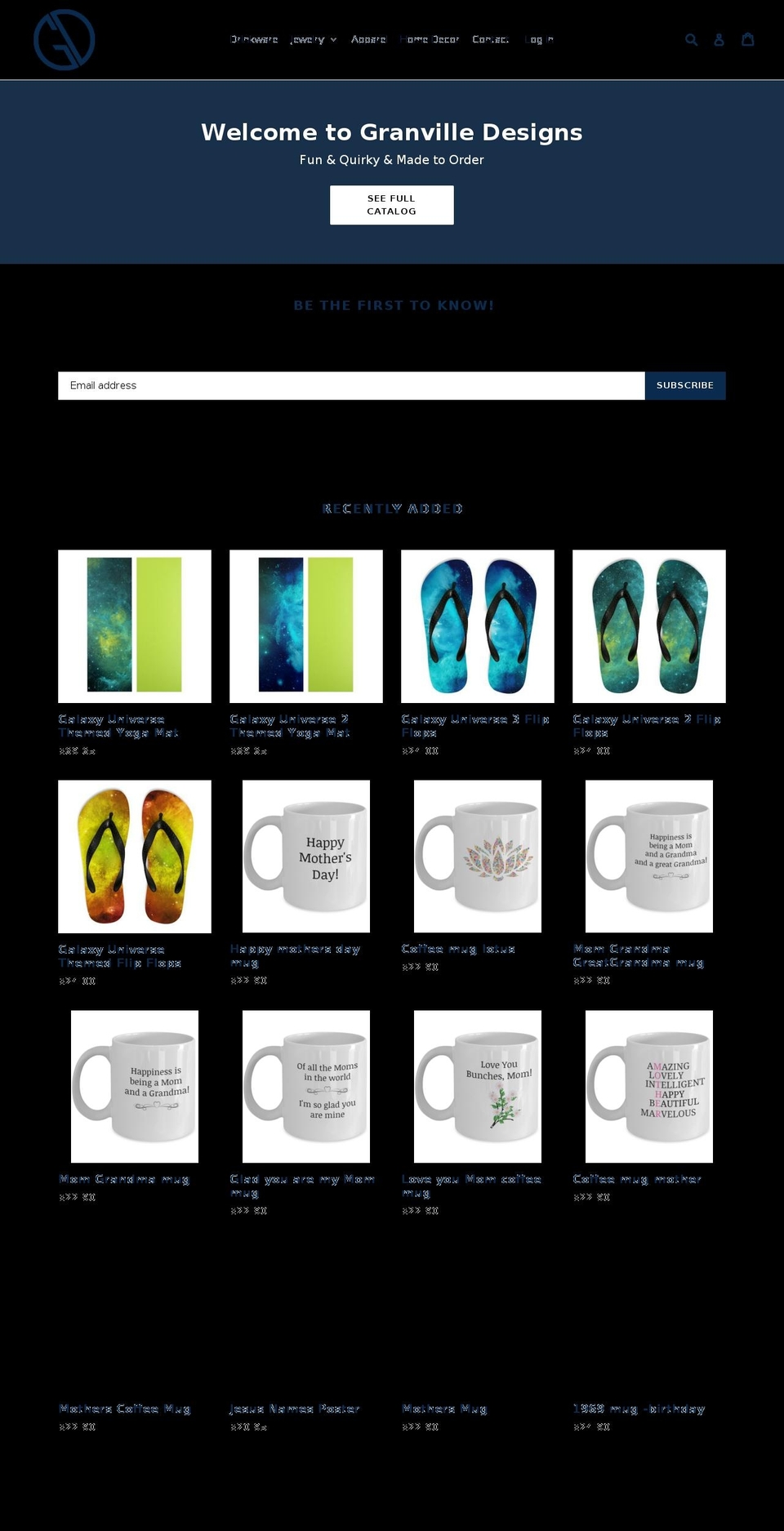 granvilledesigns.com — Shopify storefront screenshot