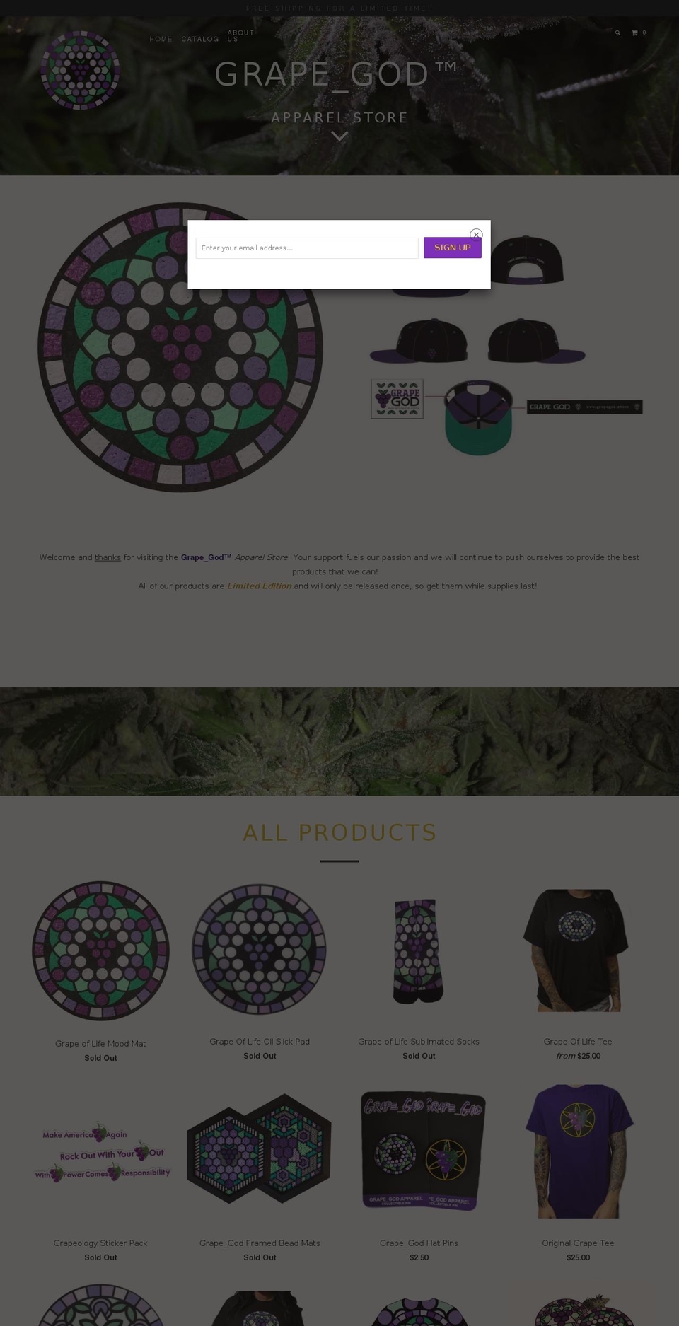 grapegod.store shopify website screenshot