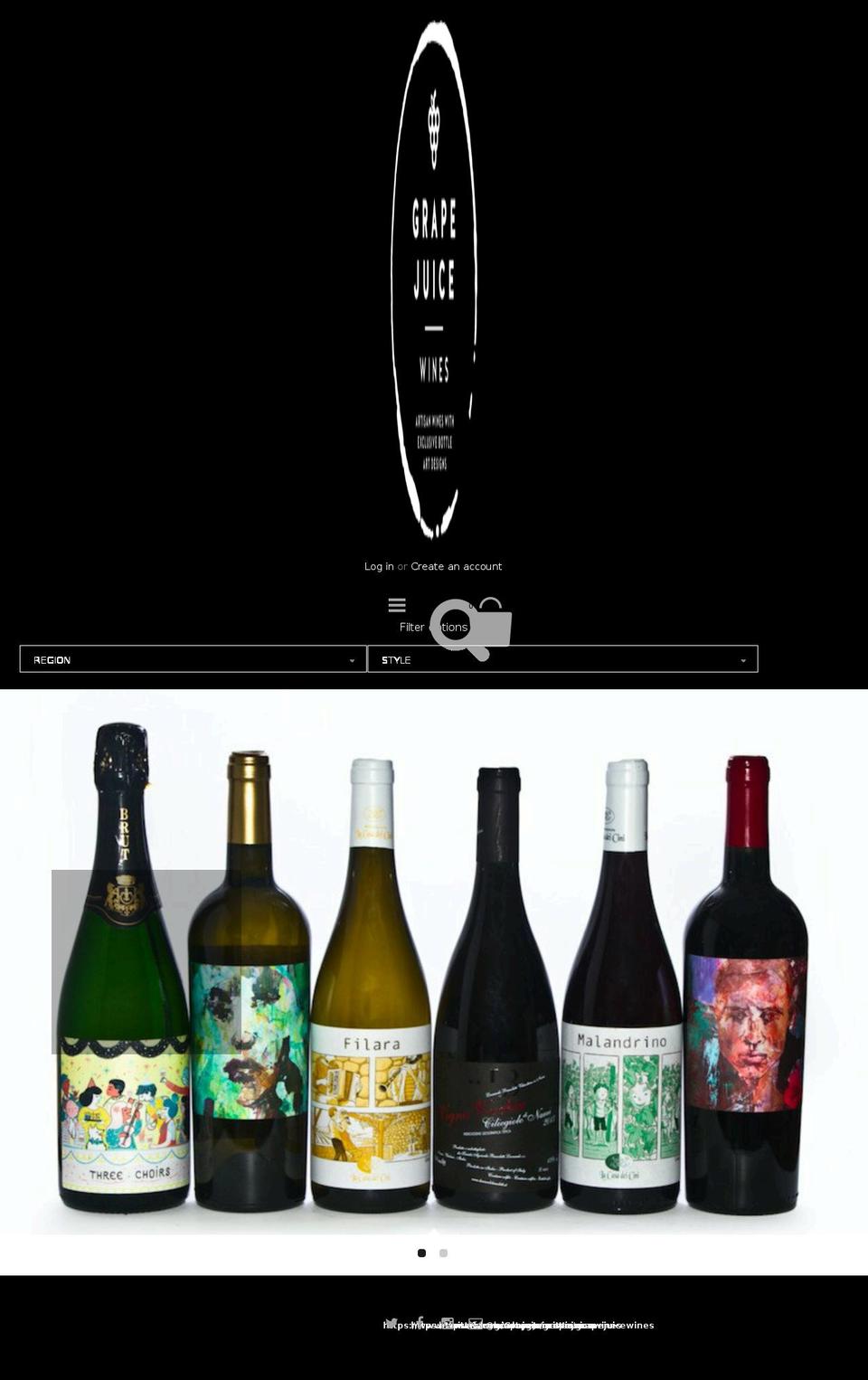 grapejuicewines.com shopify website screenshot