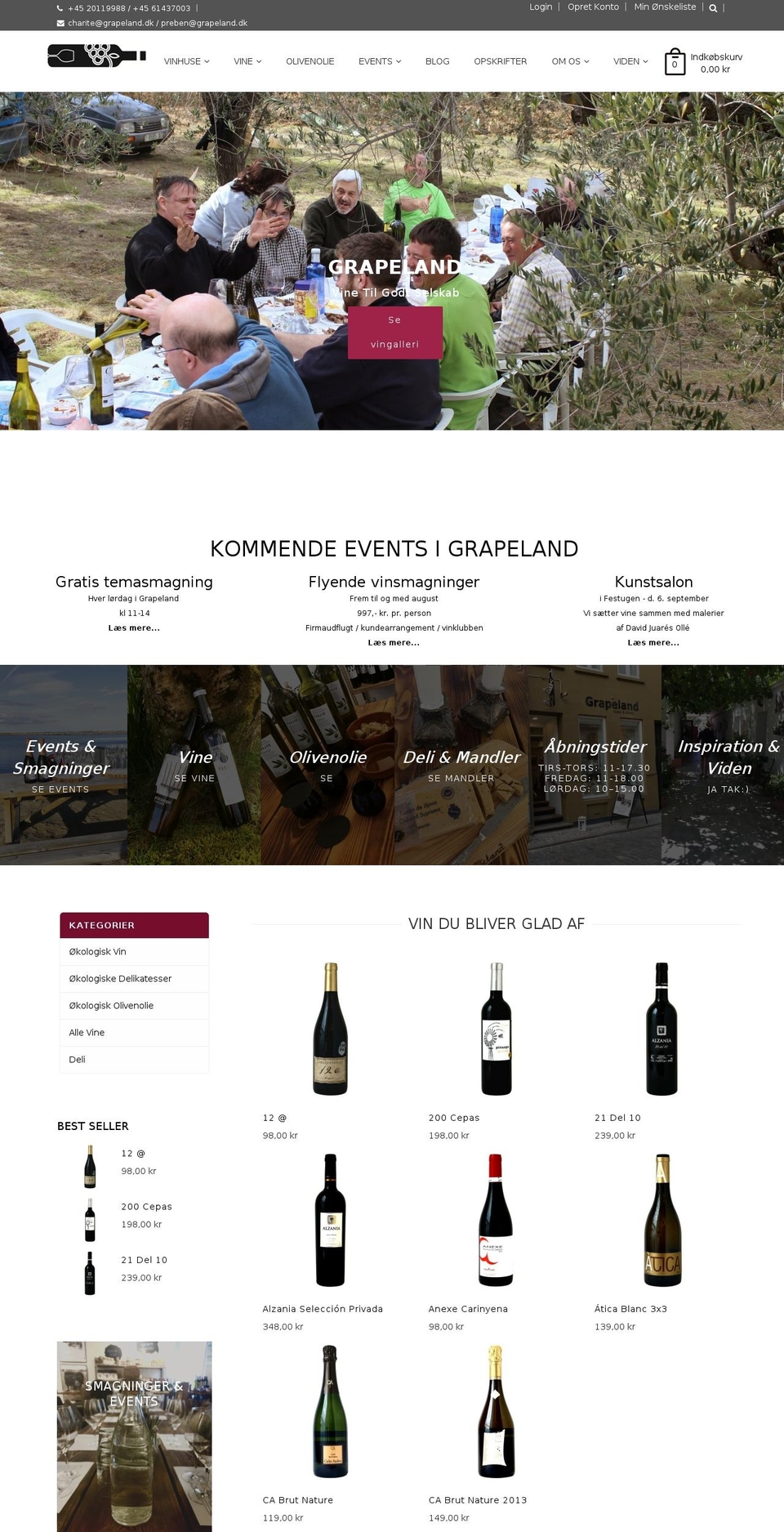 grapeland.dk shopify website screenshot