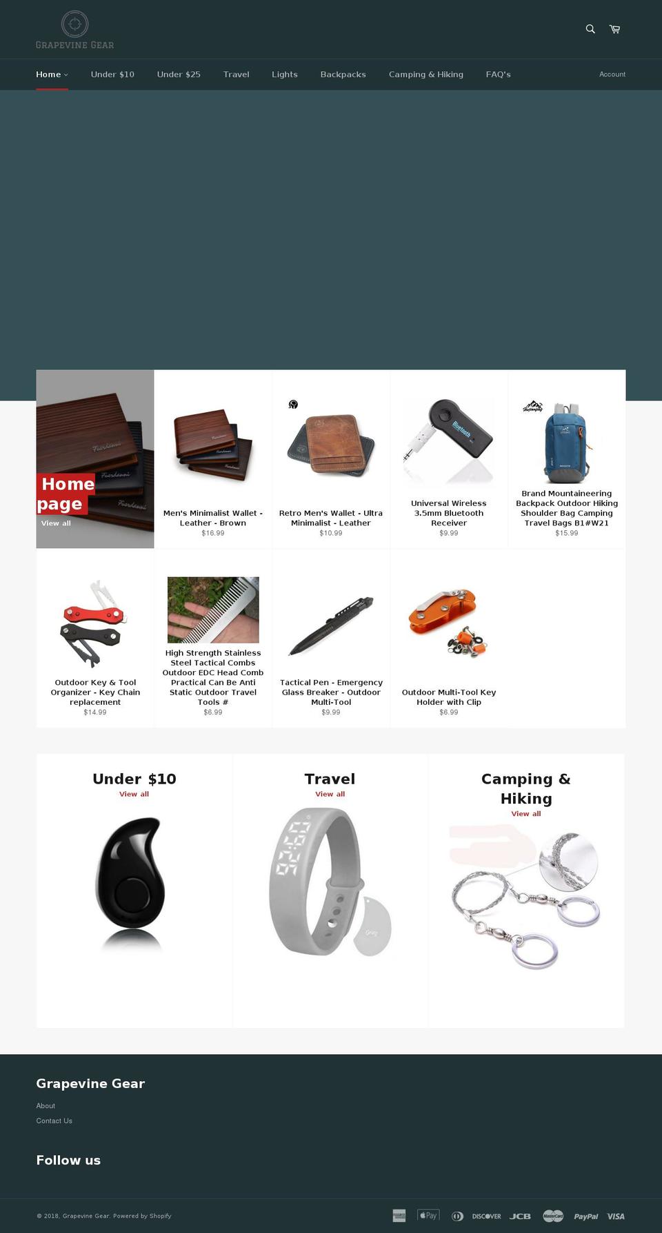 grapevinegear.com — Shopify storefront screenshot