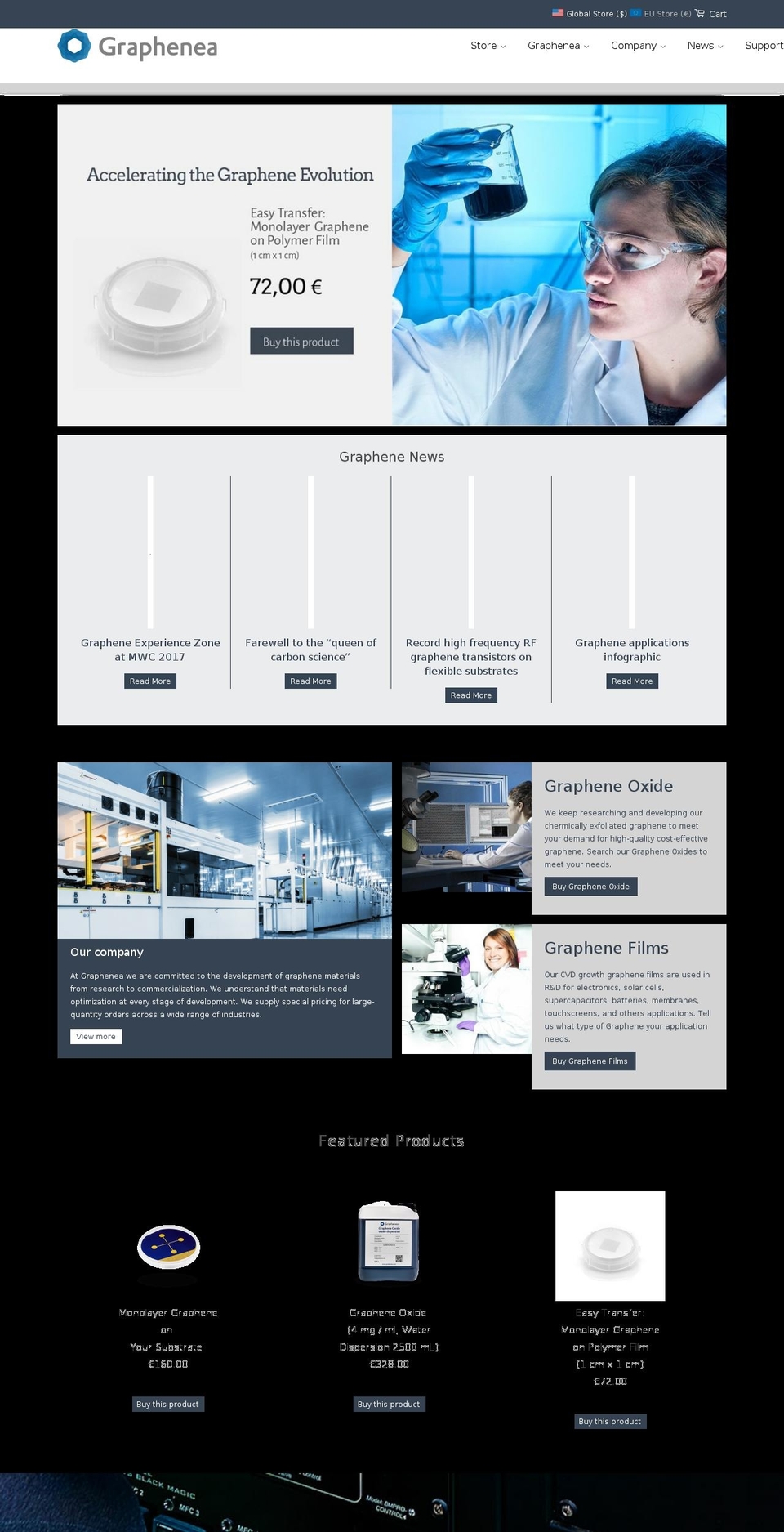 graphenea.eu shopify website screenshot