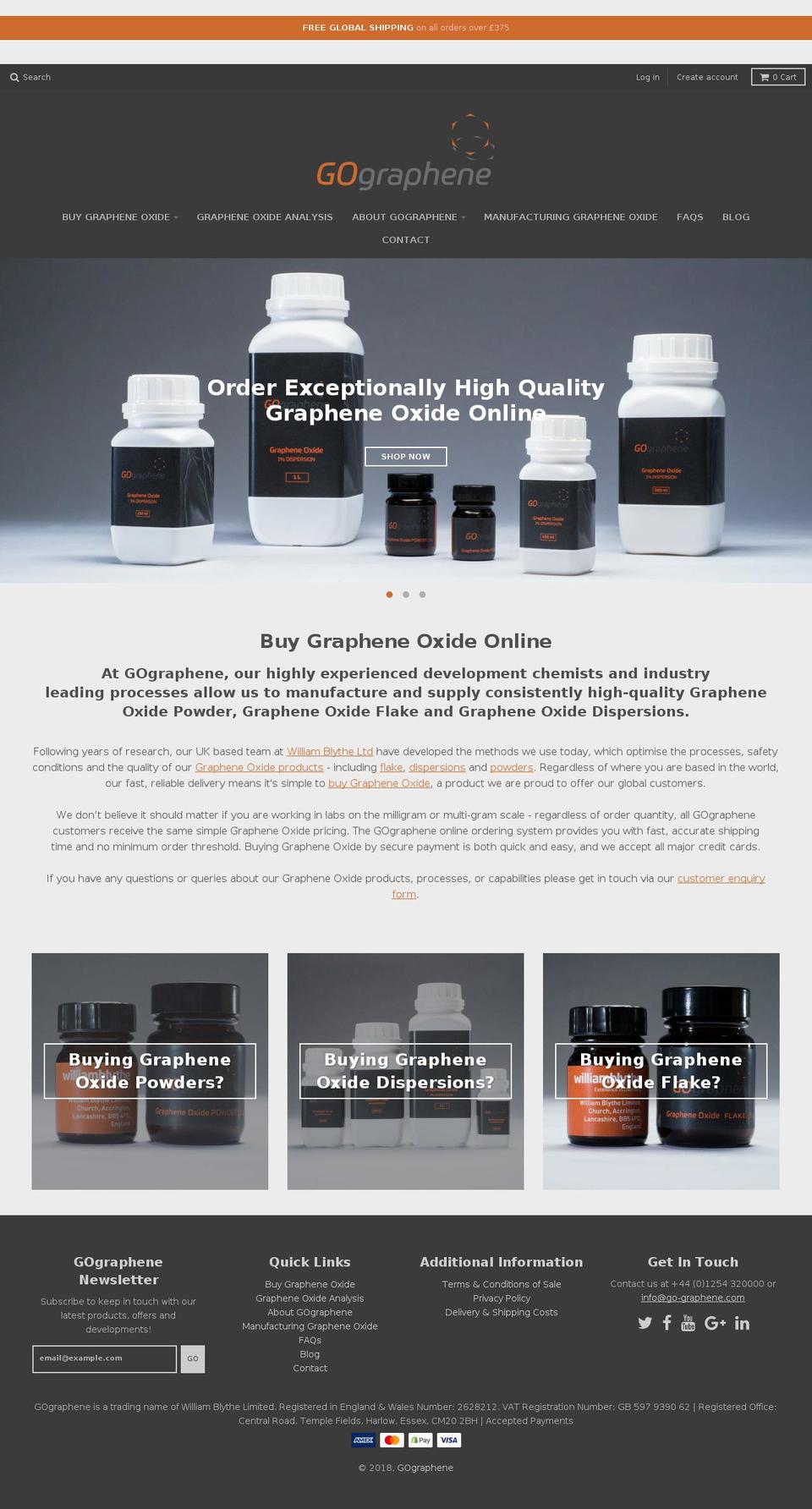 grapheneoxidedispersion.com — Shopify storefront screenshot