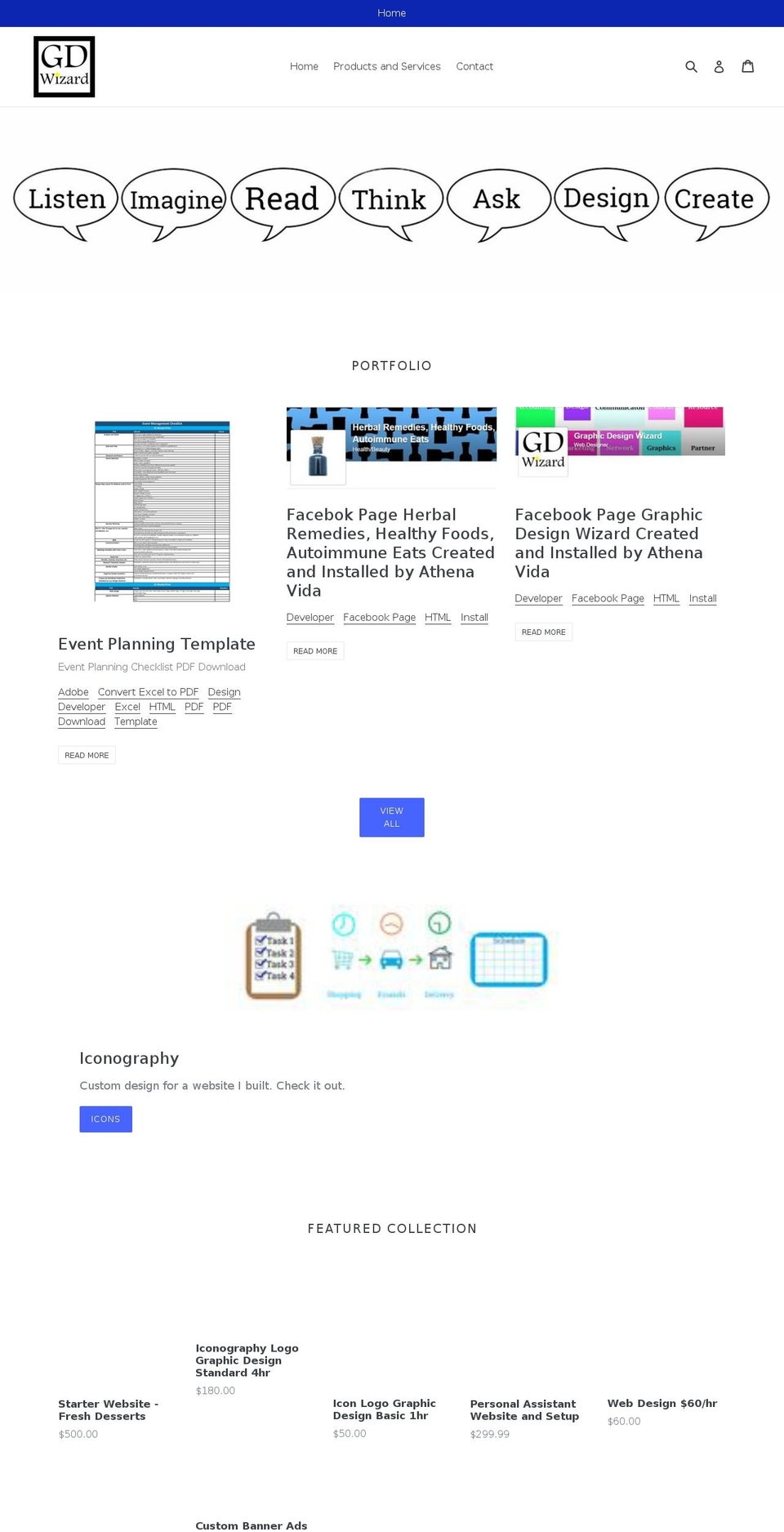 graphicdesignwizard.com — Shopify storefront screenshot