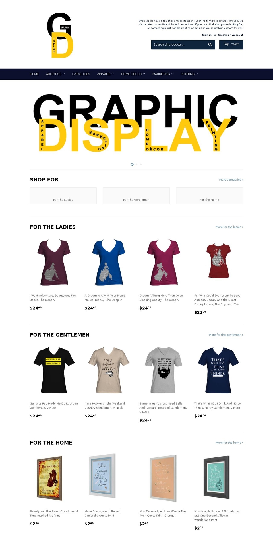 graphicdisplay.biz shopify website screenshot