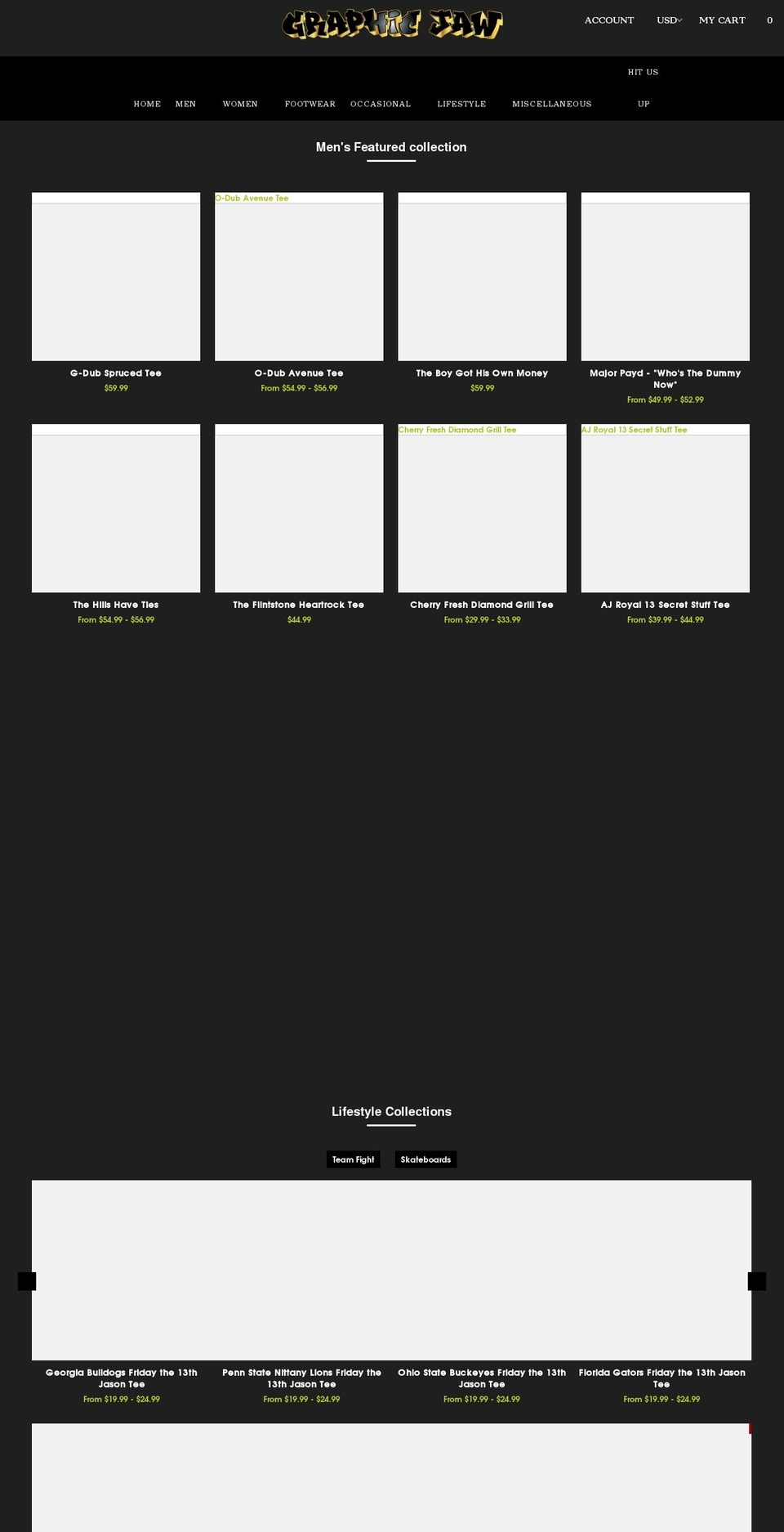 graphicjaw.com shopify website screenshot