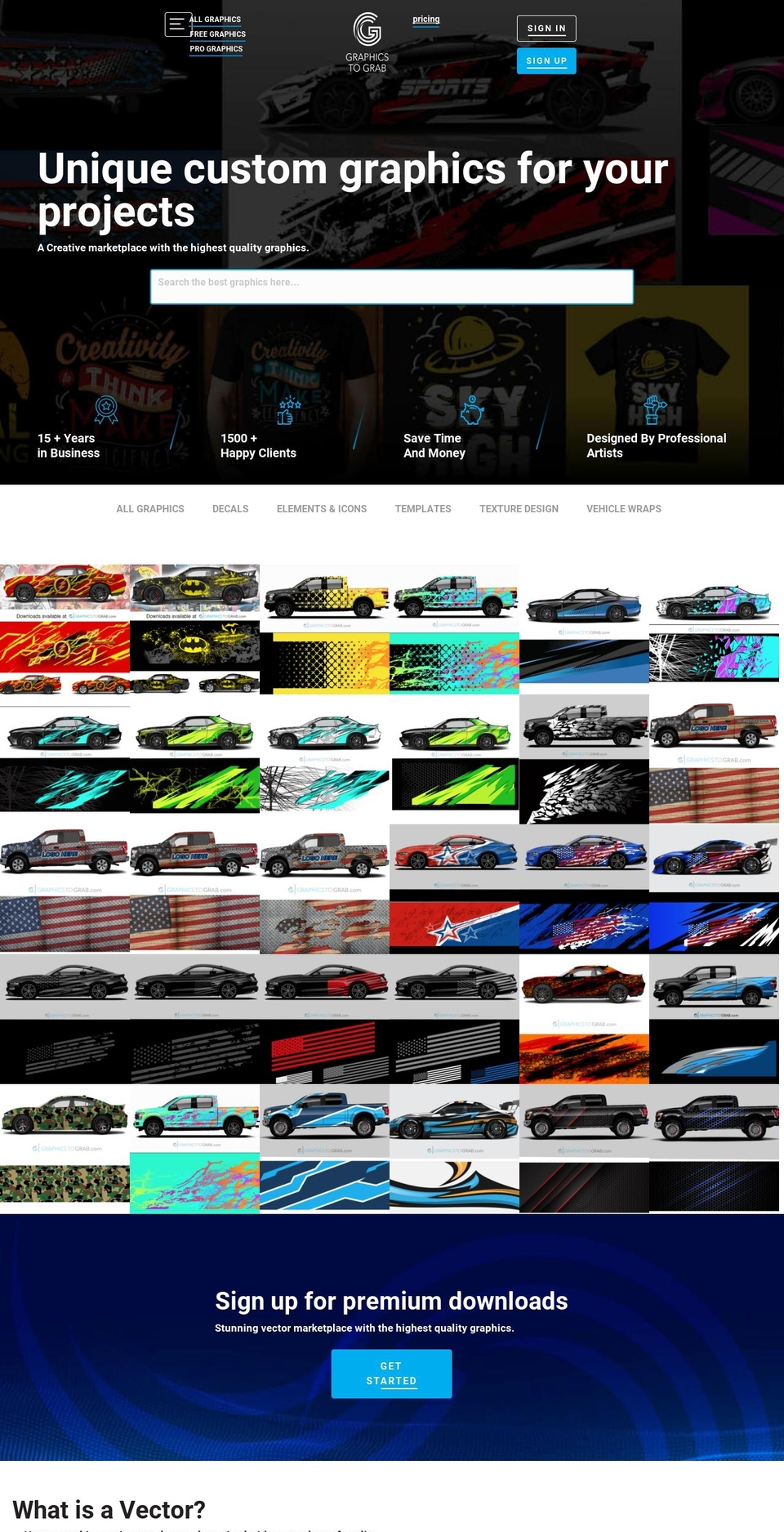 graphicstograb.com — Shopify storefront screenshot
