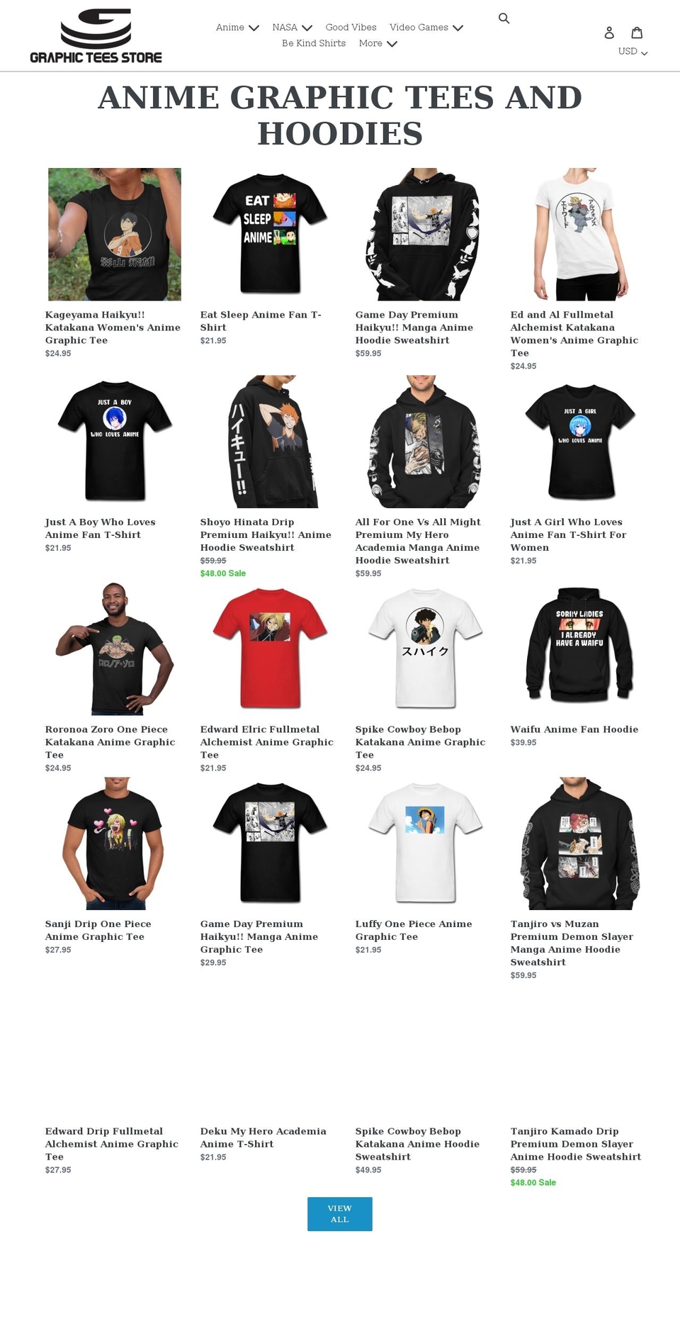 graphictees.store shopify website screenshot