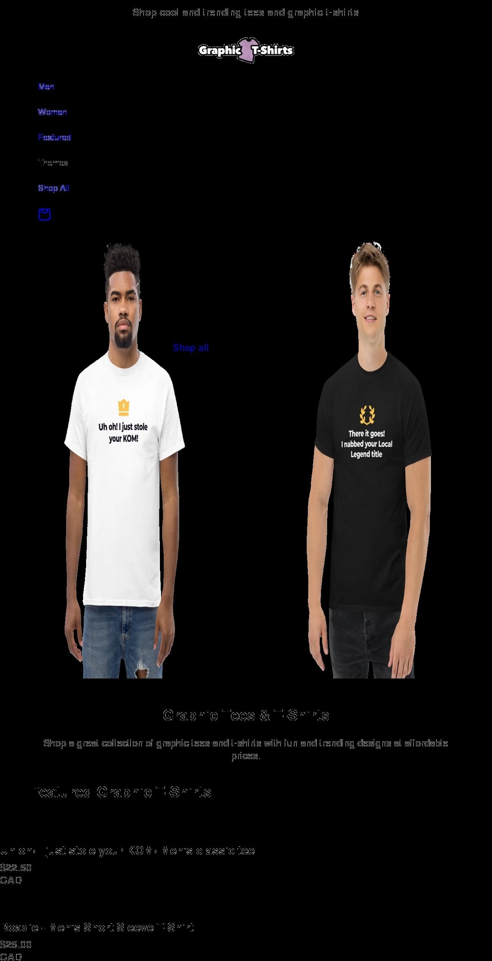 graphictshirts.ca shopify website screenshot