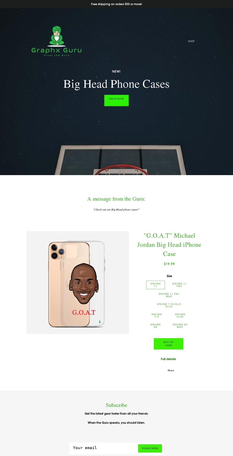 graphx.guru shopify website screenshot