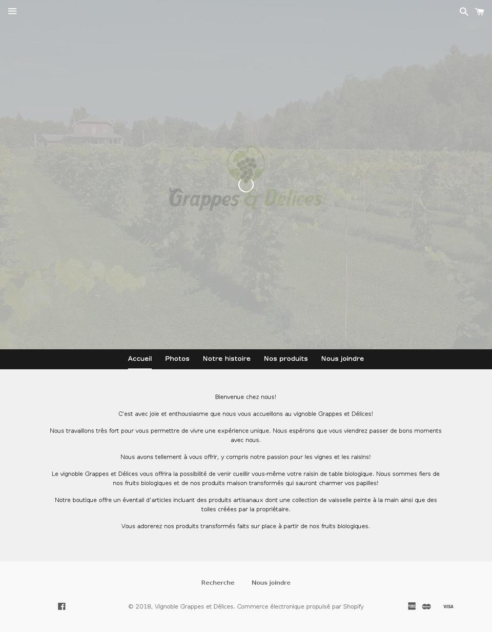 grappesetdelices.com — Shopify storefront screenshot