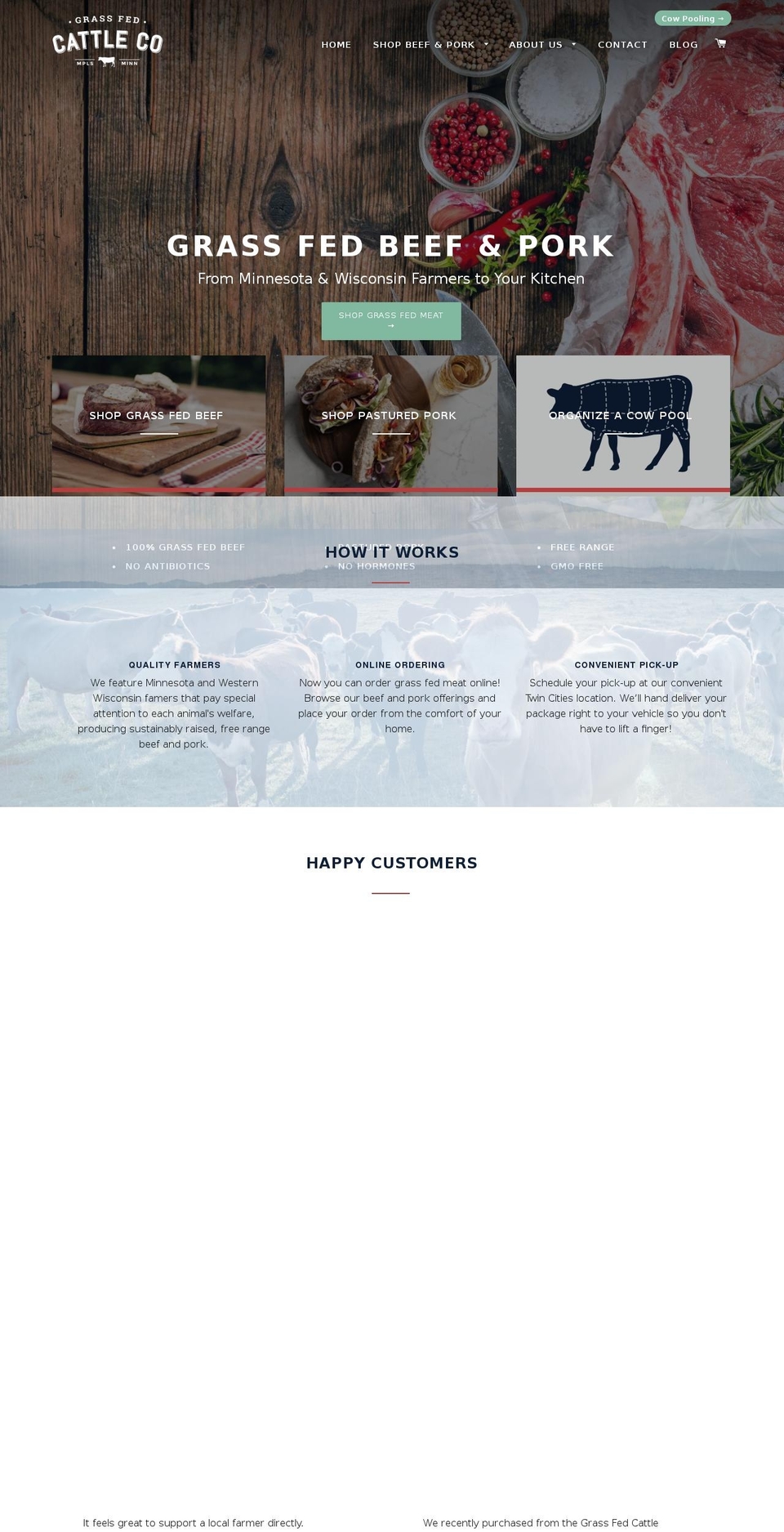 grassfedcattlecompany.com — Shopify storefront screenshot
