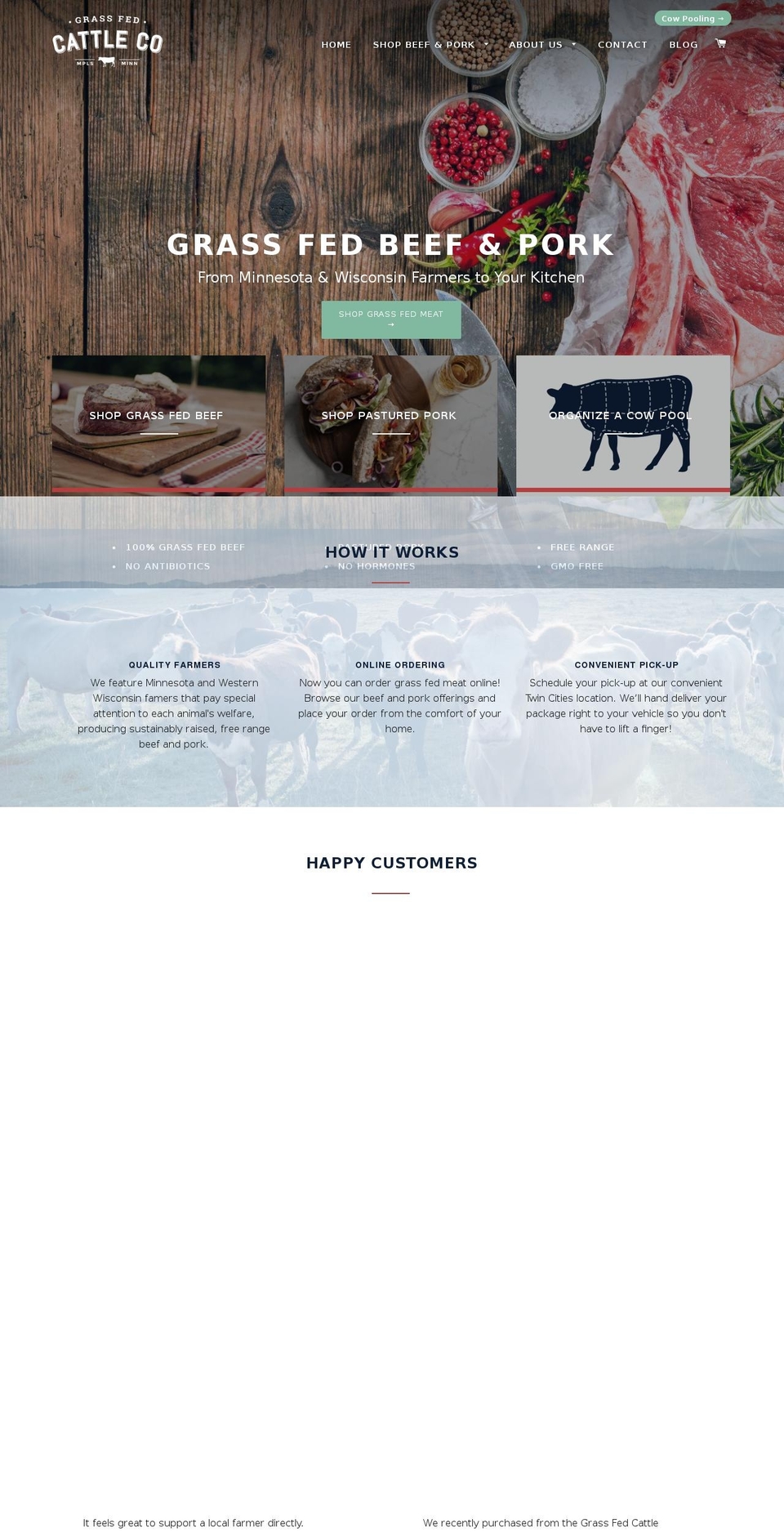 grassfedcattlecompany.org shopify website screenshot