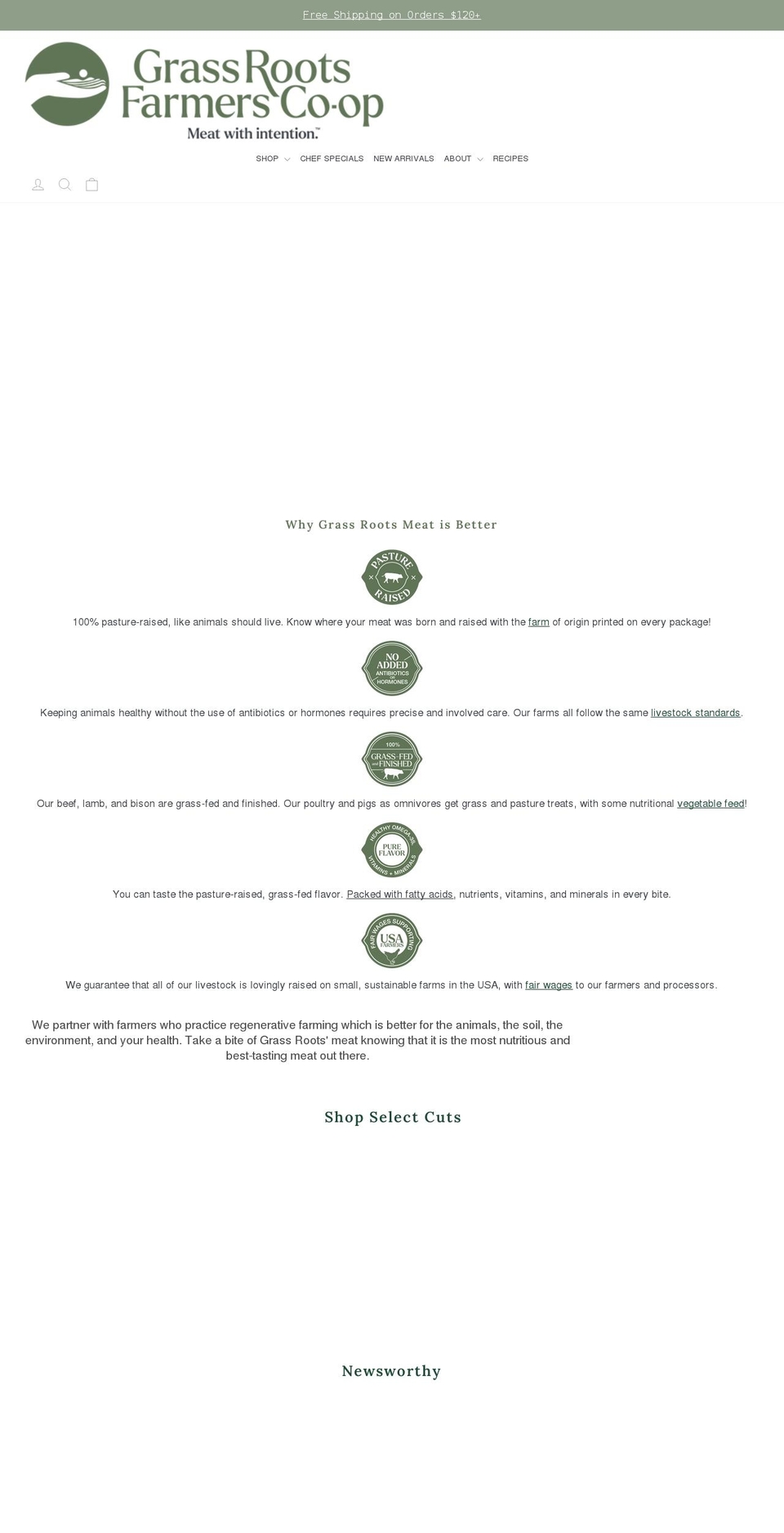 grassrootscoop.com shopify website screenshot