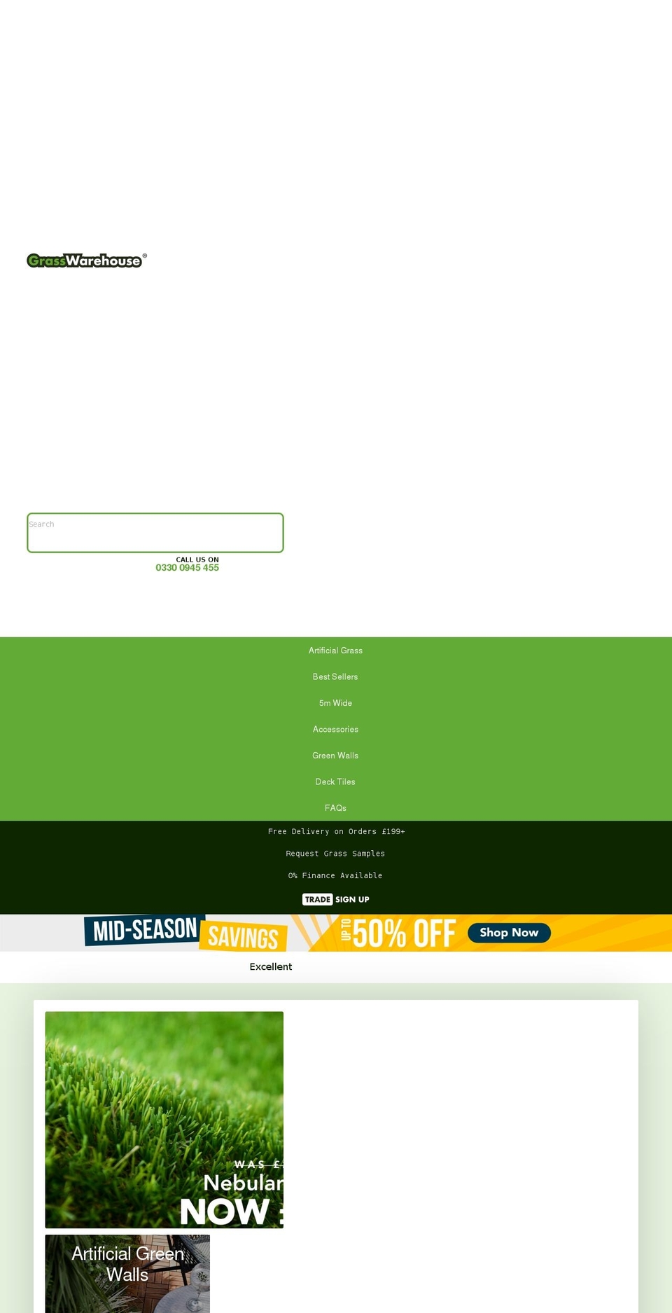 grasswarehouse.co.uk shopify website screenshot