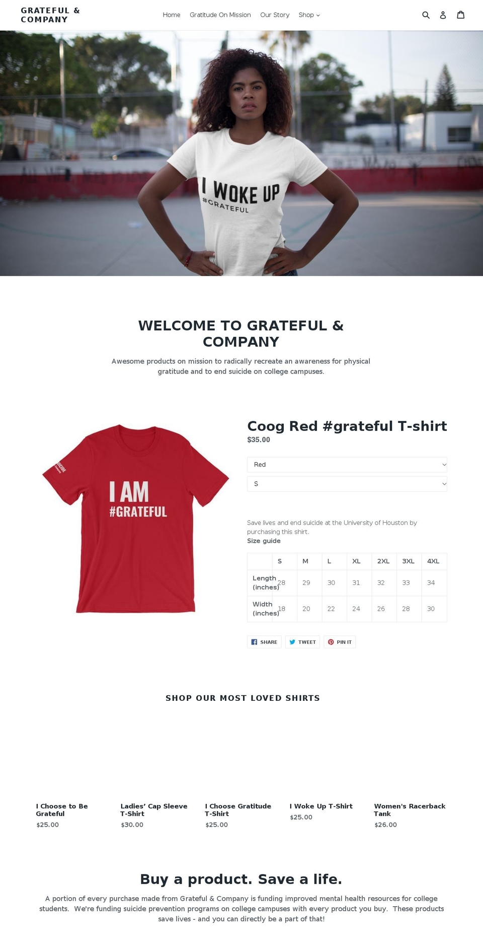 gratefulandcompany.com shopify website screenshot