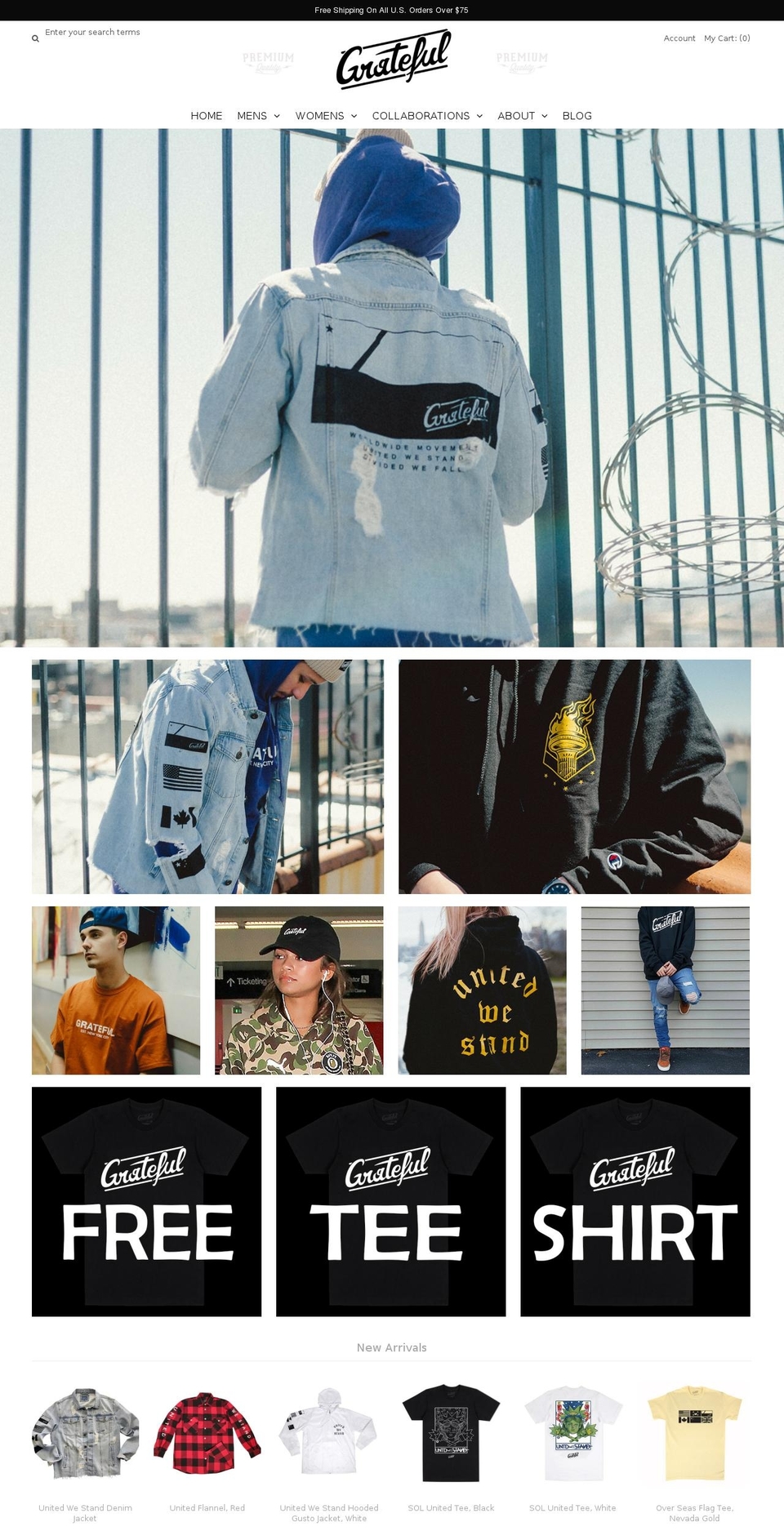 gratefulapparel.co shopify website screenshot