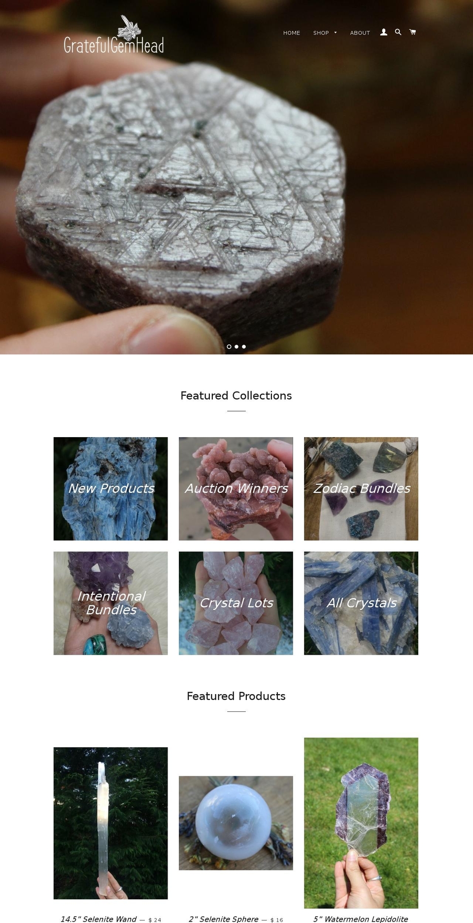 gratefulgemhead.com shopify website screenshot