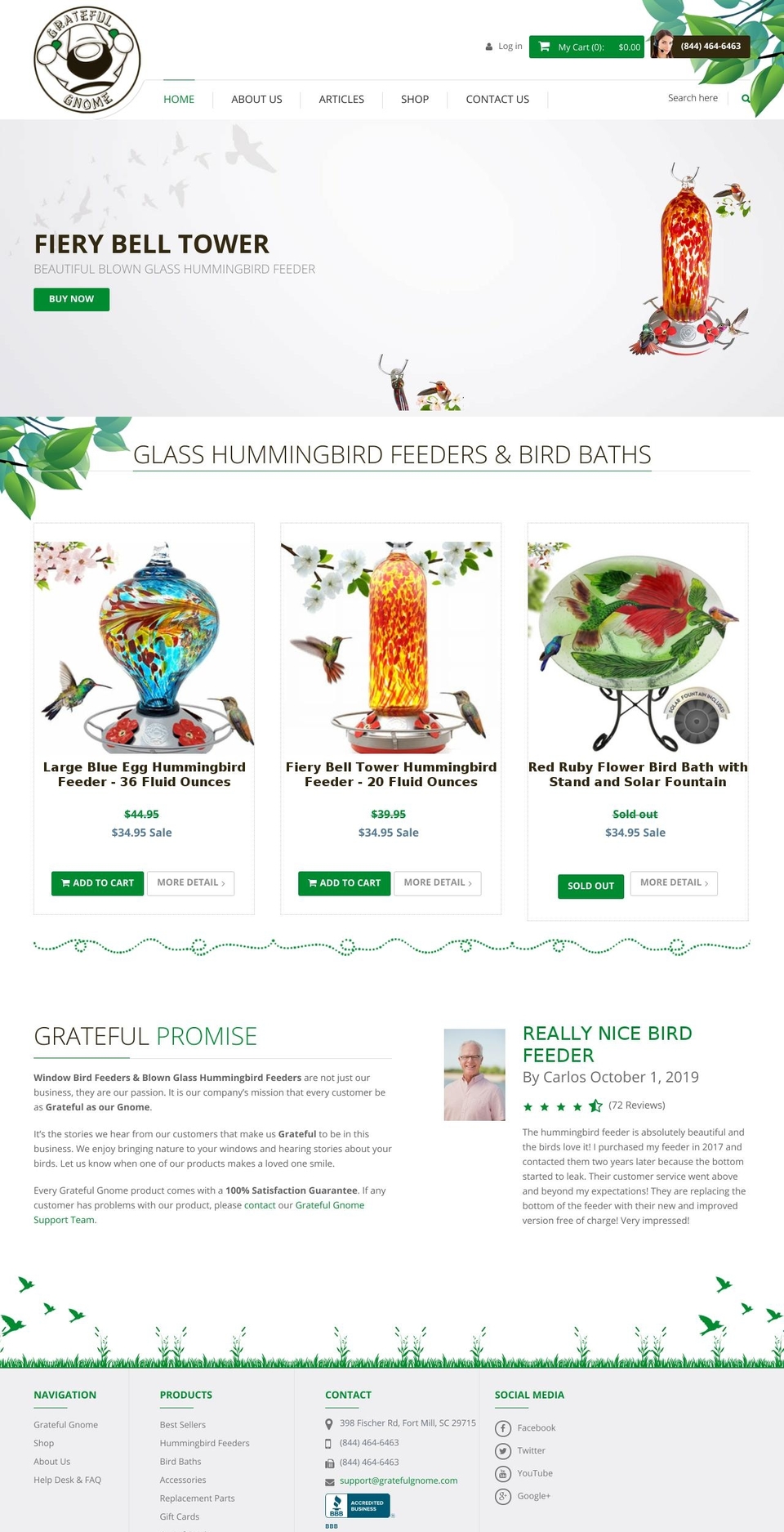 gratefulgnome.com shopify website screenshot