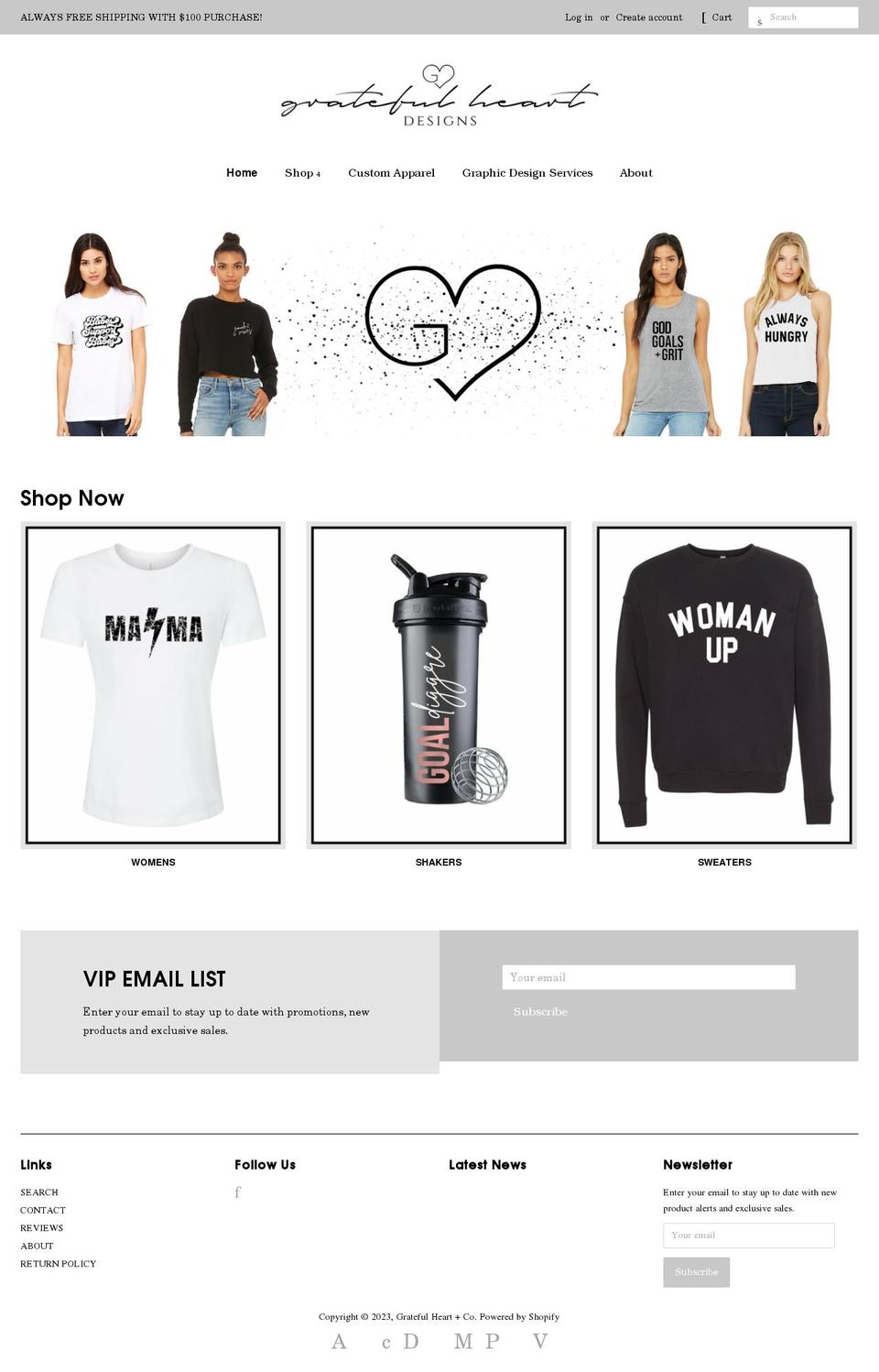 gratefulheartandco.com shopify website screenshot