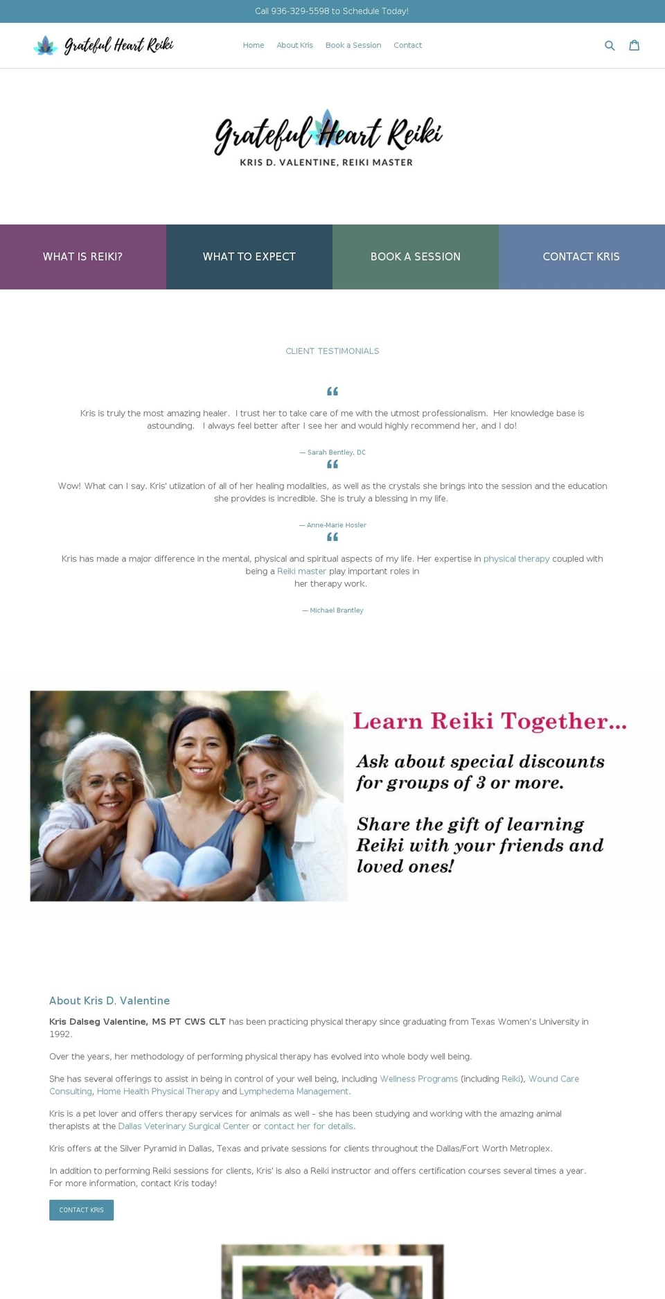 gratefulheartreiki.com — Shopify storefront screenshot