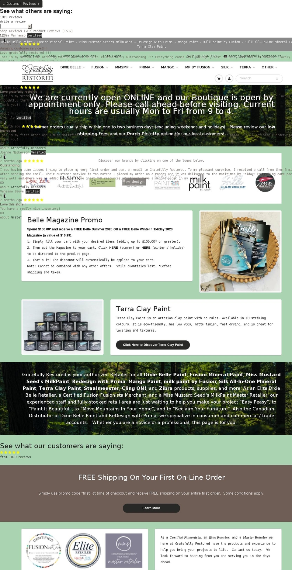 gratefullyrestored.ca shopify website screenshot