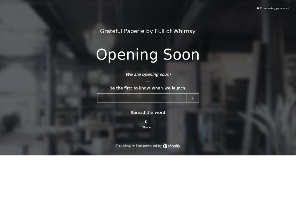 gratefulpaperie.com — Shopify storefront screenshot