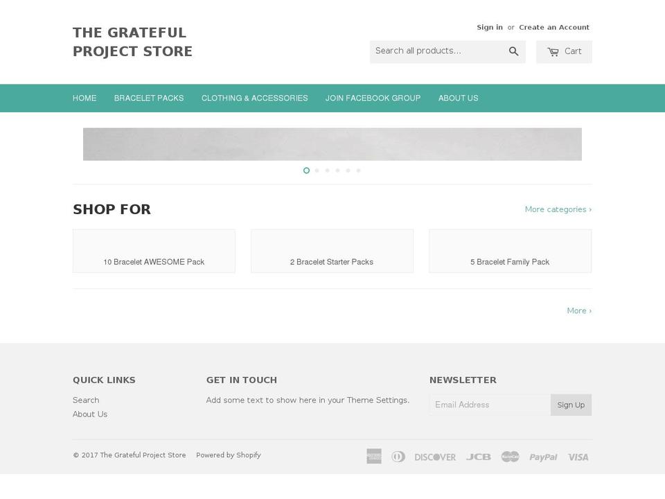 gratefulproject.org shopify website screenshot