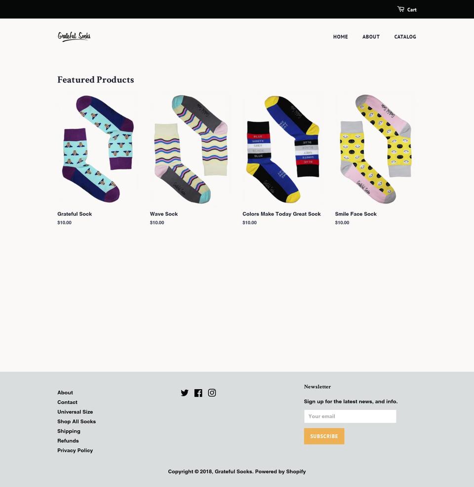 gratefulsocks.com — Shopify storefront screenshot