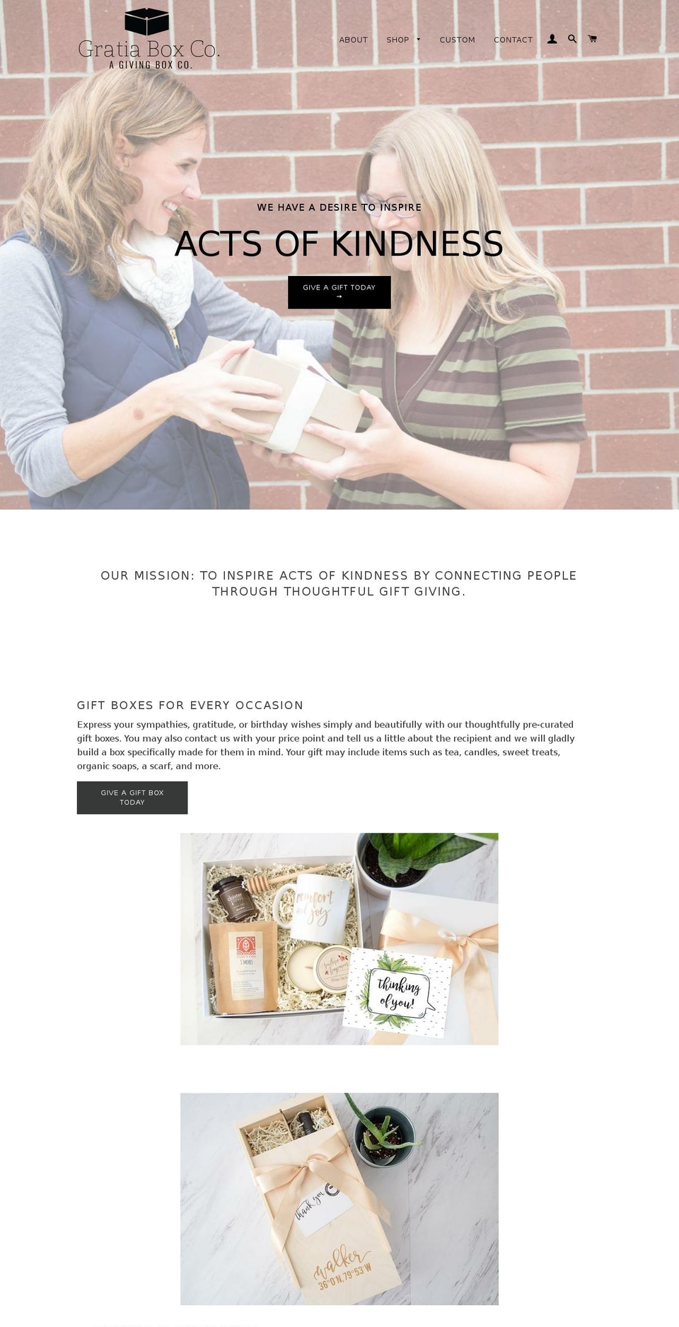gratiabox.com — Shopify storefront screenshot