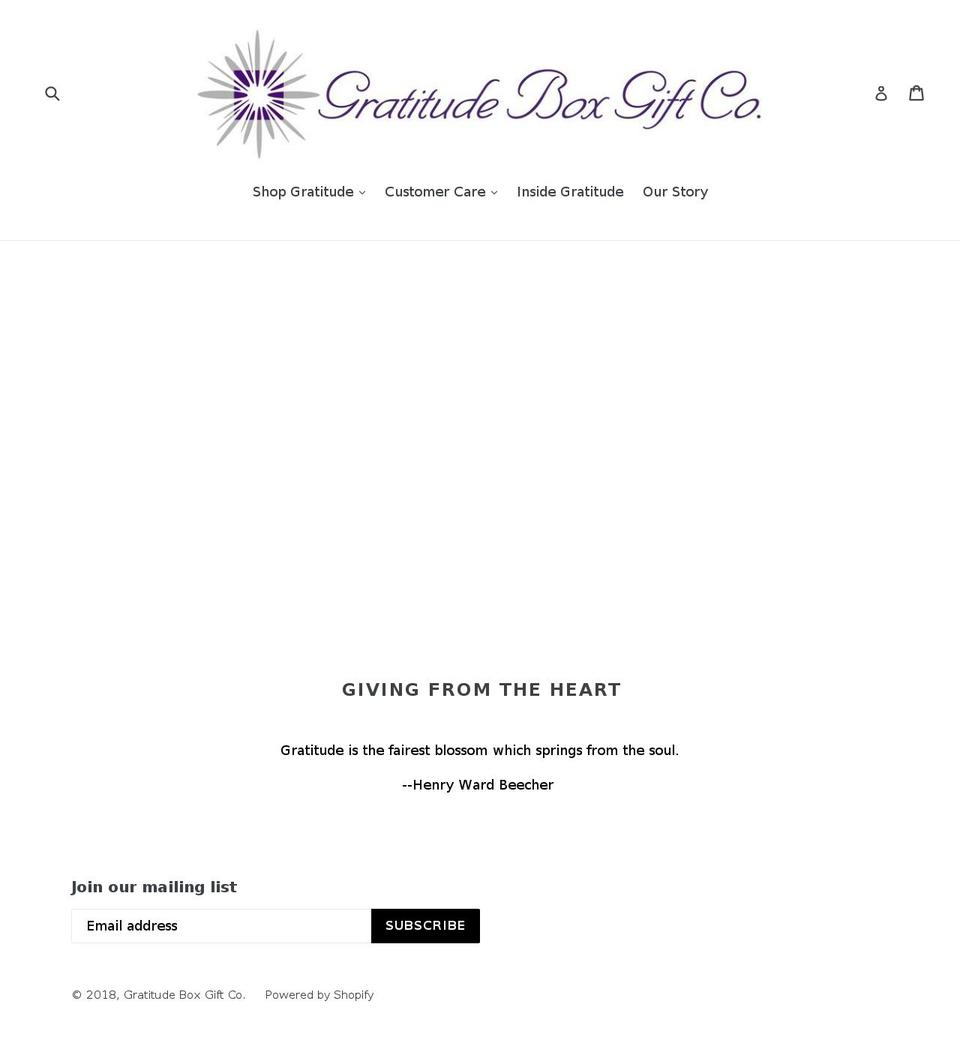 gratitudeboxgiftco.com — Shopify storefront screenshot