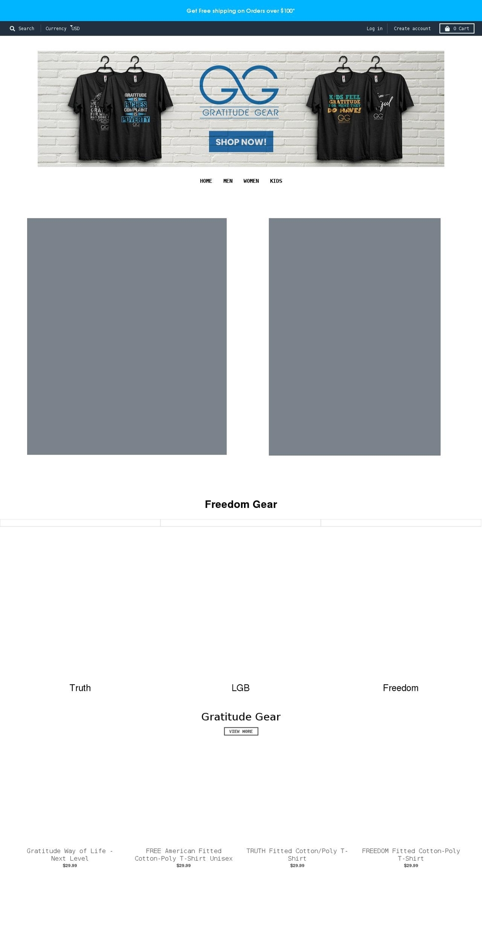 gratitudegear.com shopify website screenshot
