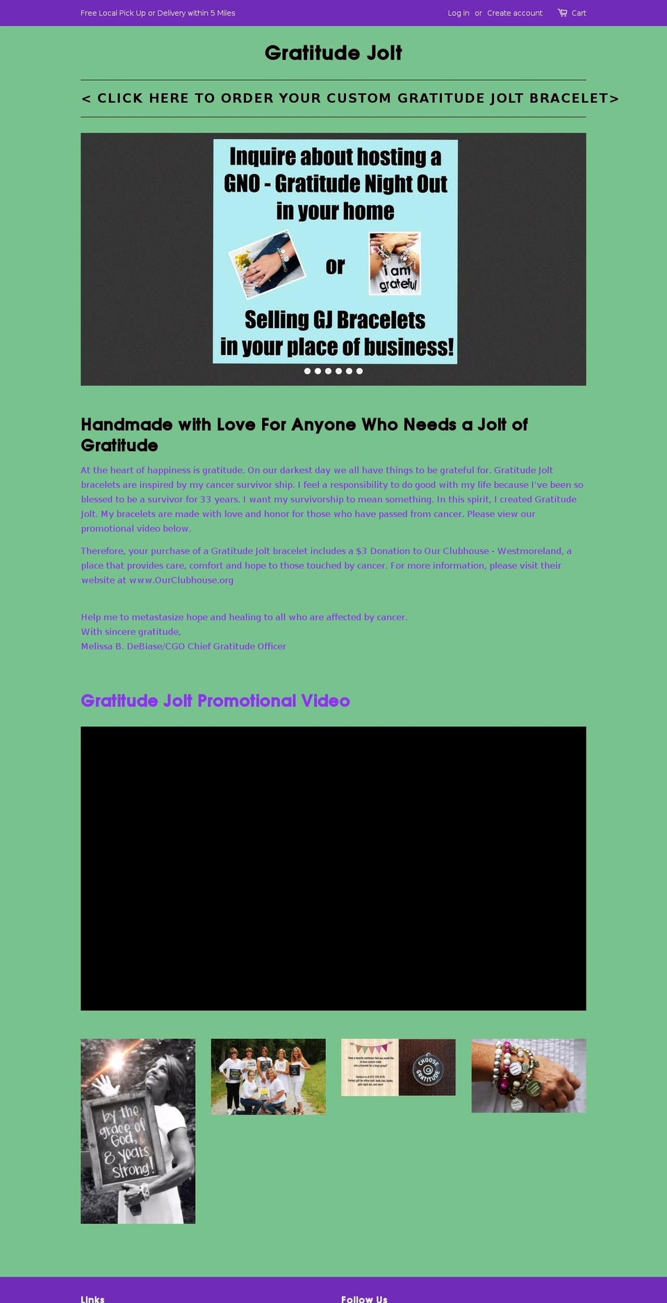 gratitudejolt.com — Shopify storefront screenshot