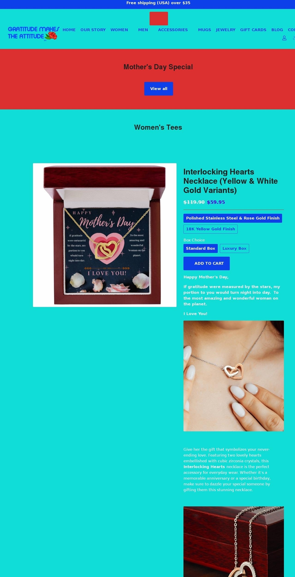 gratitudemakestheattitude.com shopify website screenshot