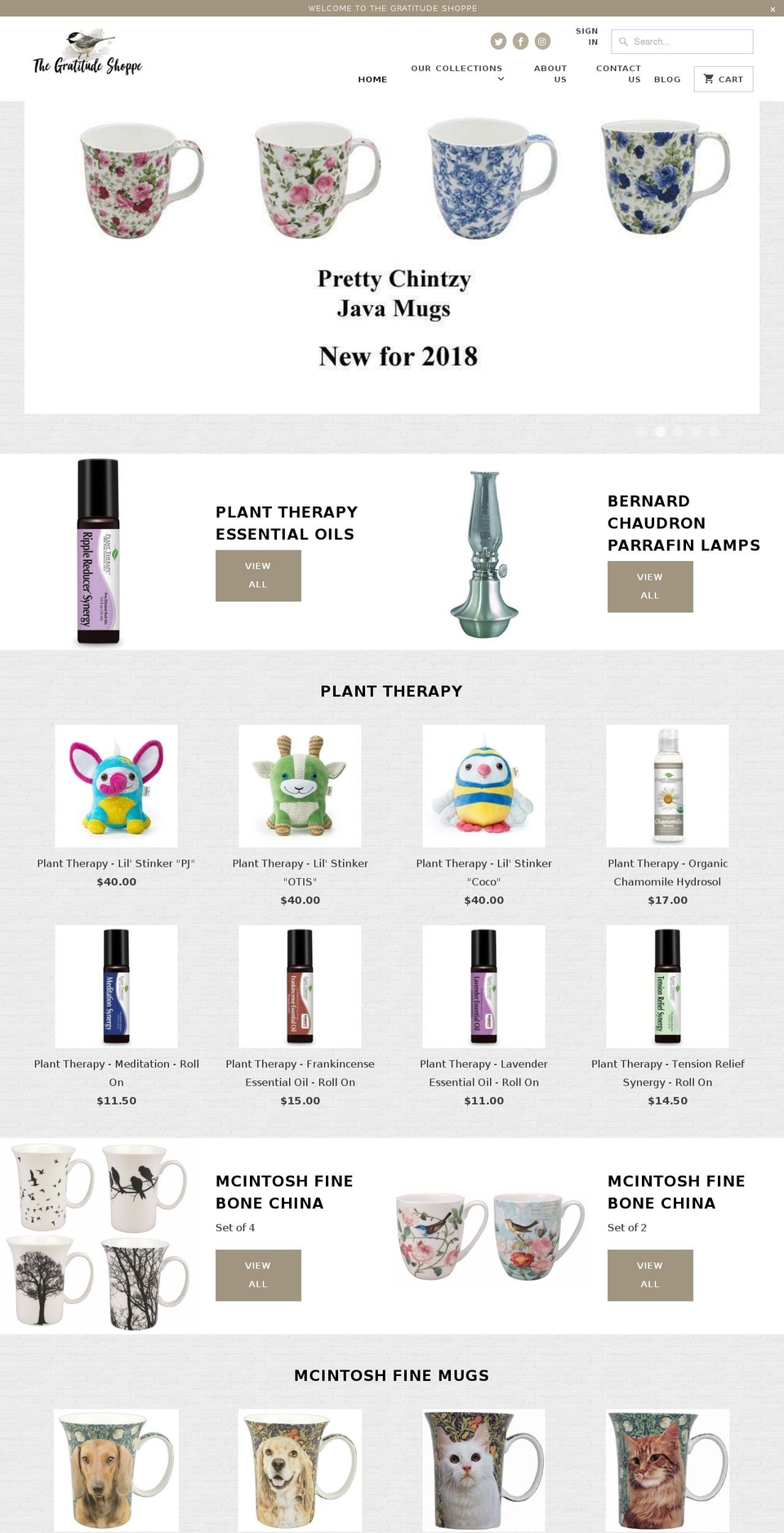 gratitudeshoppe.com shopify website screenshot