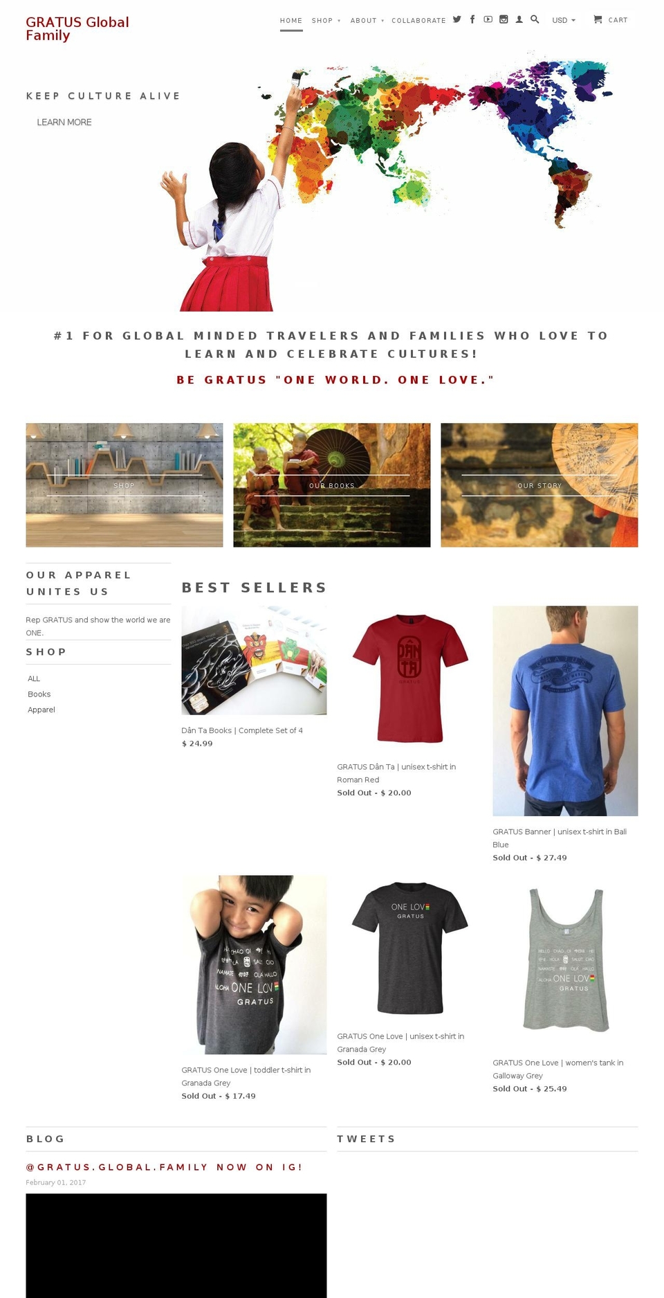 gratusglobalfamily.com — Shopify storefront screenshot