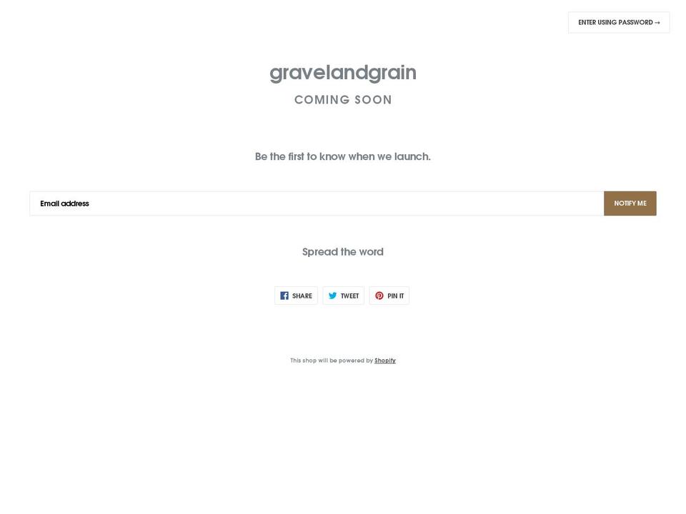 gravelandgrain.com — Shopify storefront screenshot
