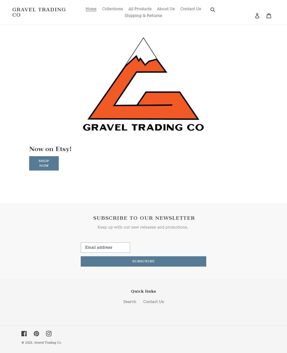 graveltradingco.com shopify website screenshot