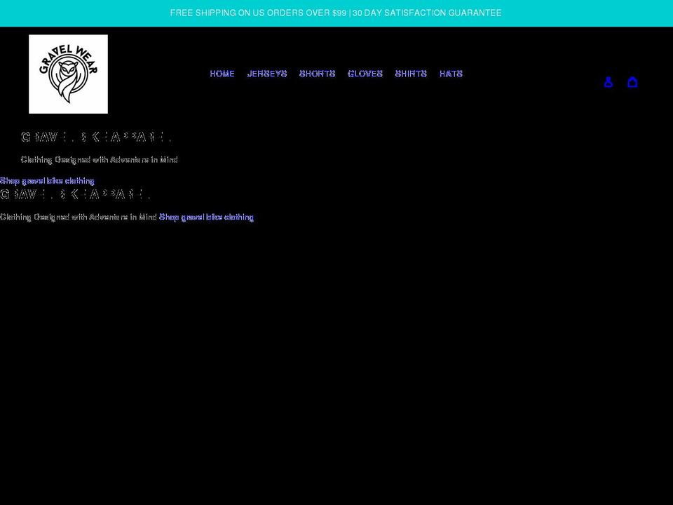 gravelwear.com shopify website screenshot
