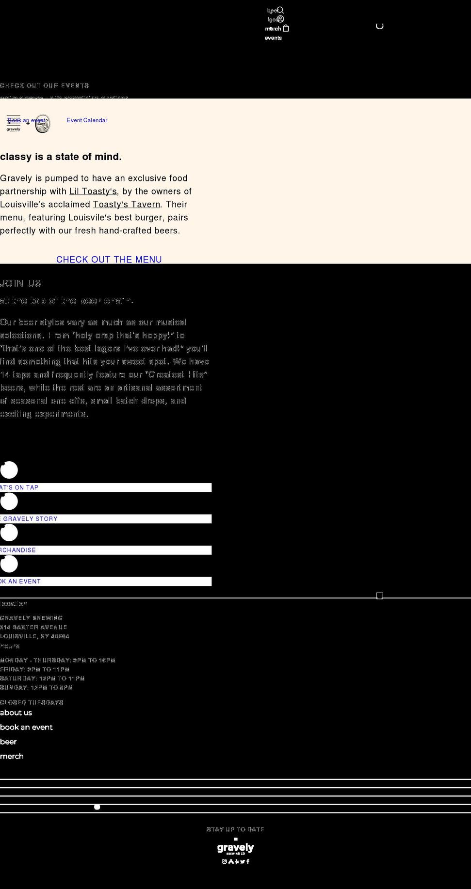 gravelybrewing.com shopify website screenshot