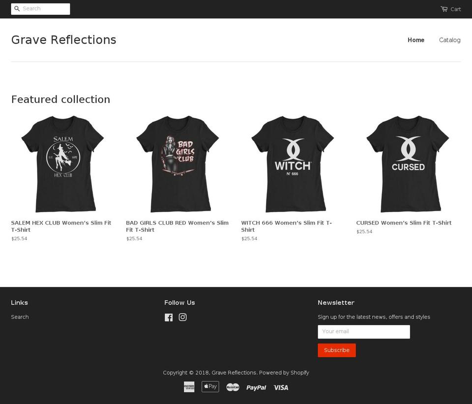 gravereflectionsart.com shopify website screenshot