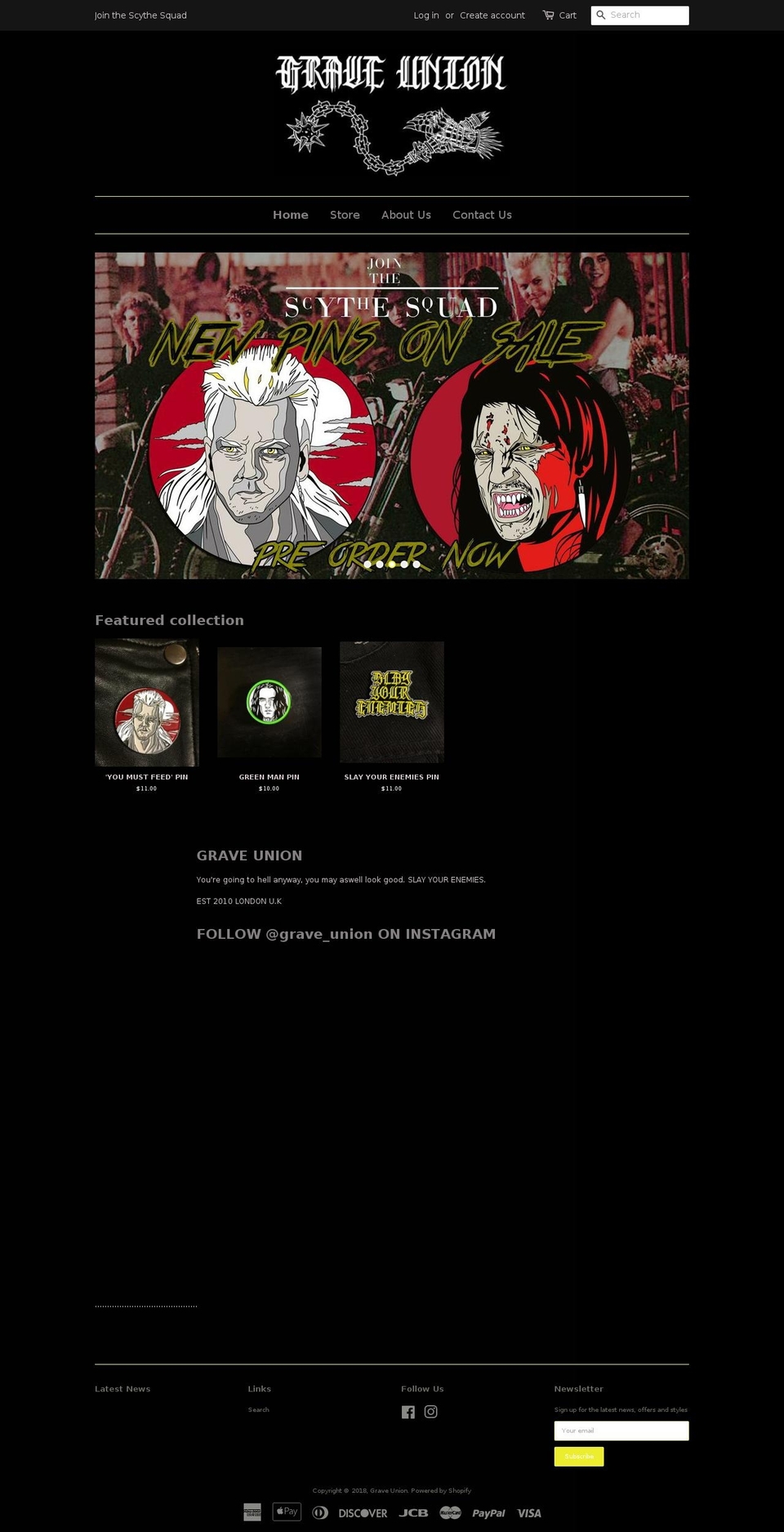 graveunion.com — Shopify storefront screenshot