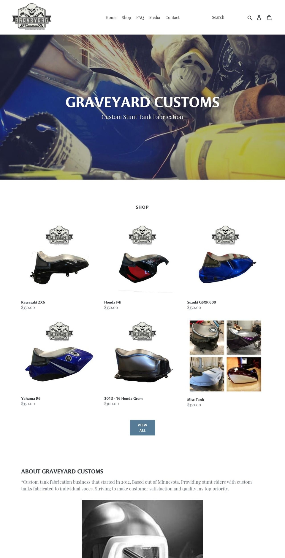 graveyardcustoms.com — Shopify storefront screenshot