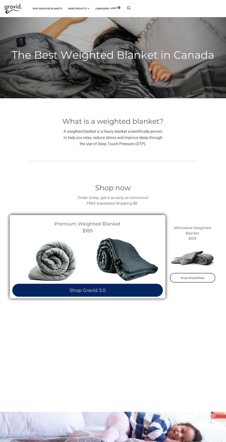 gravidblanket.com — Shopify storefront screenshot