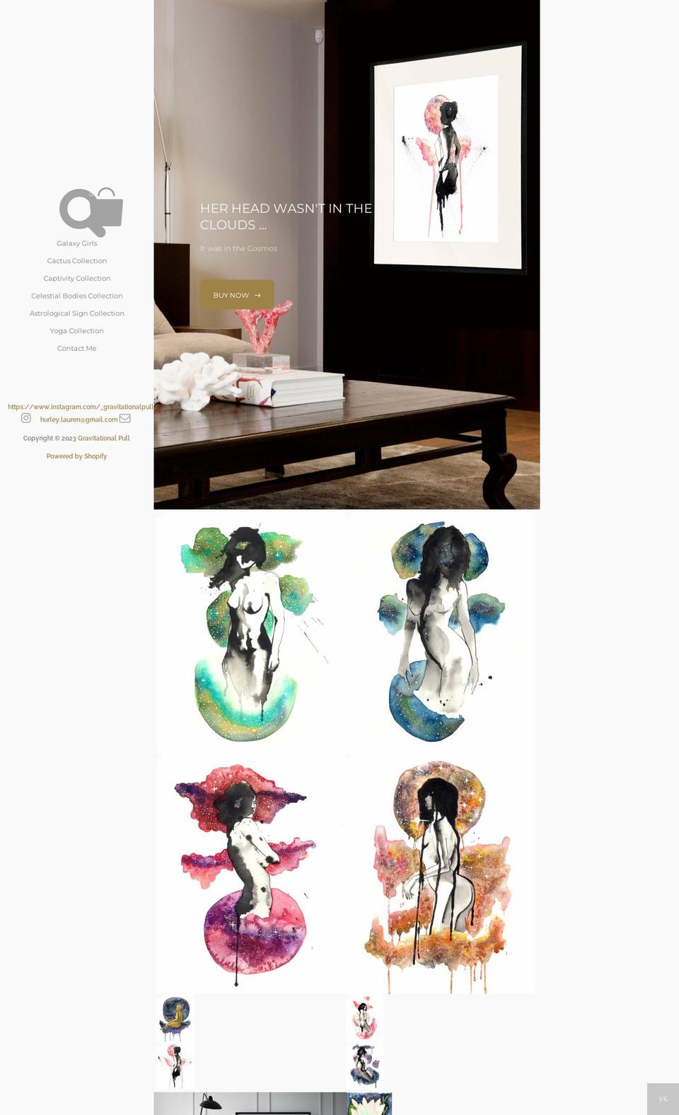 gravitationalpull.ca shopify website screenshot