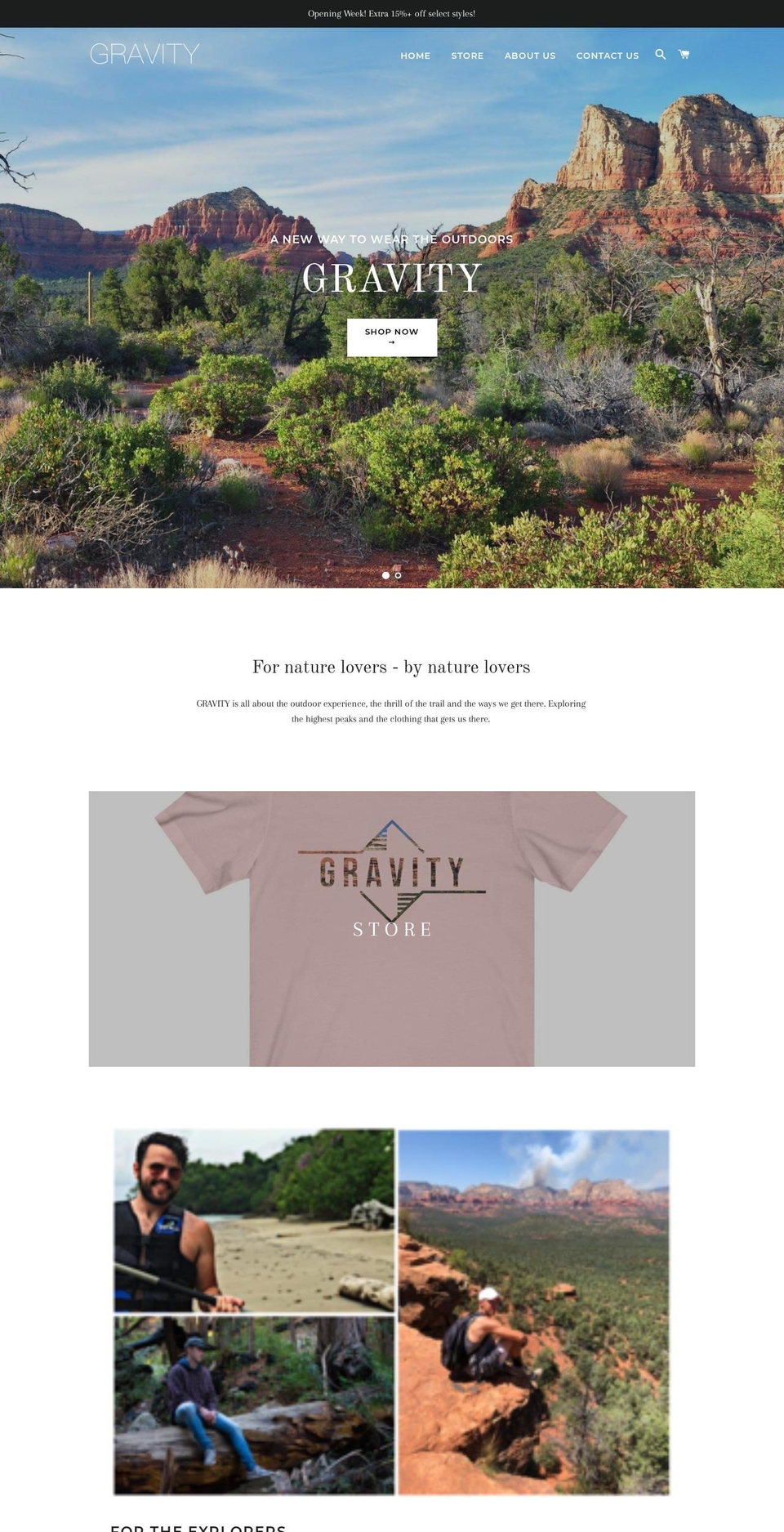 gravity.clothing shopify website screenshot