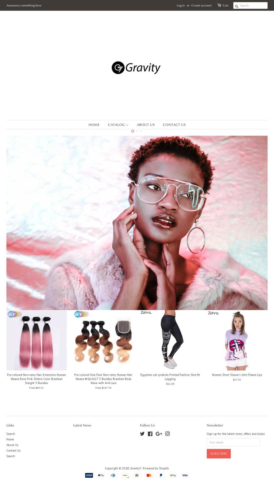 gravity7online.com — Shopify storefront screenshot