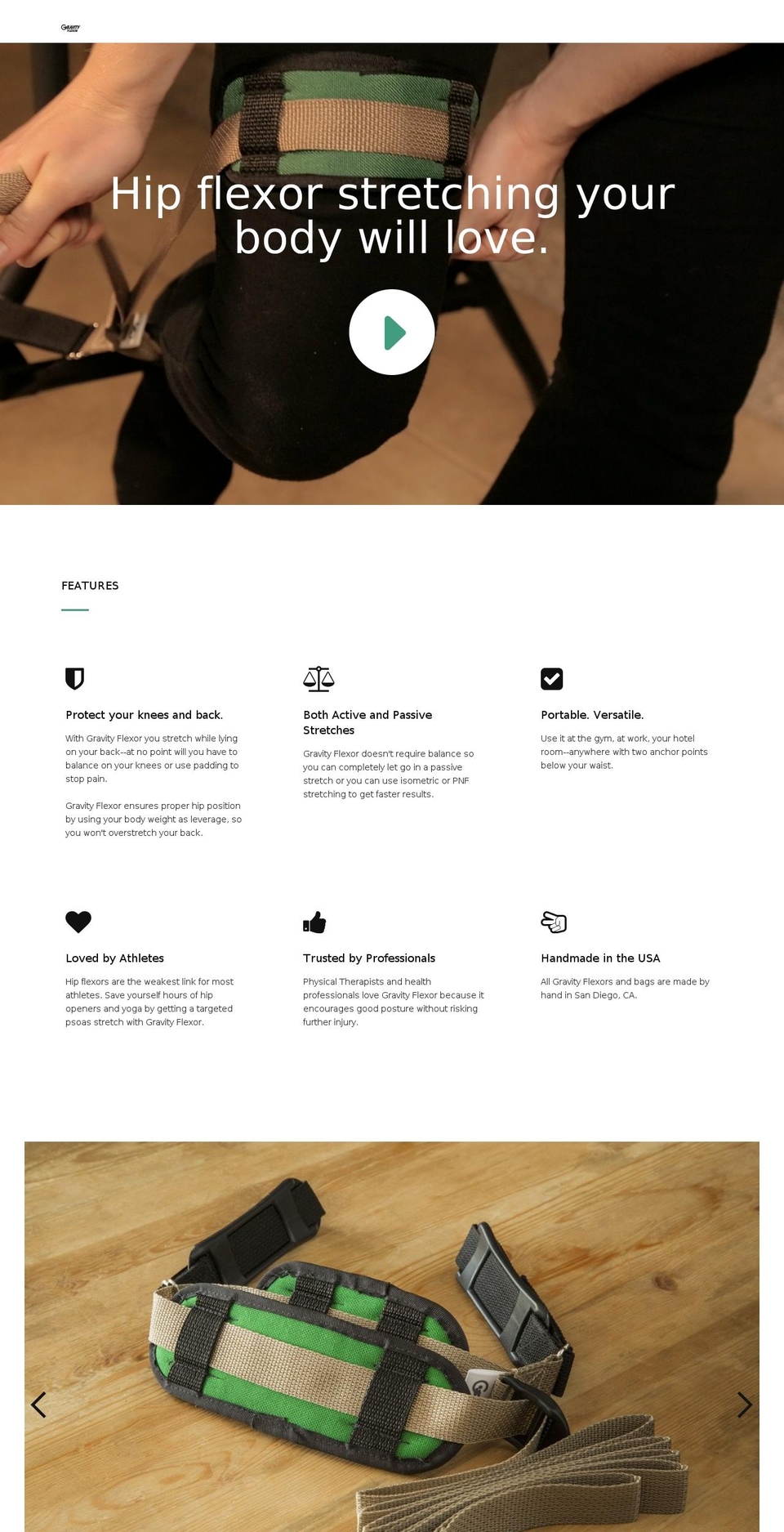 gravityflexor.com shopify website screenshot