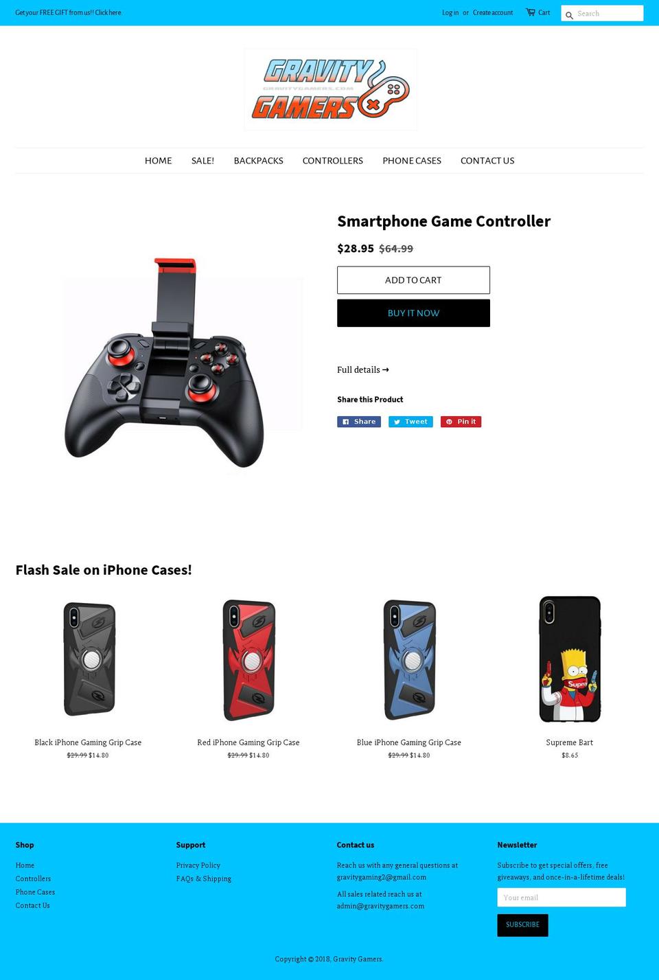 gravitygamers.com — Shopify storefront screenshot